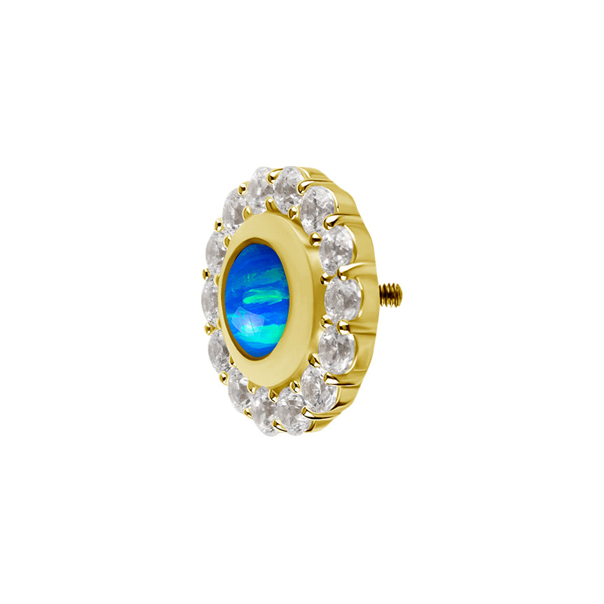 18 Karat Gold Vintage Opal Zirconia - Round