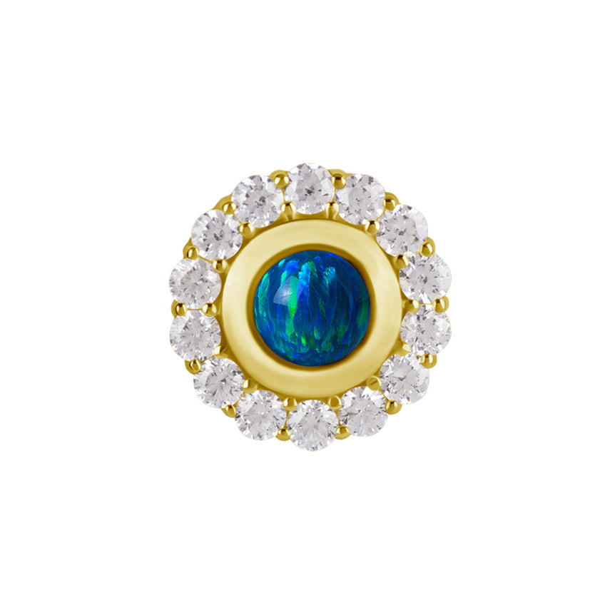 18 Karat Gold Vintage Opal Zirconia - Round