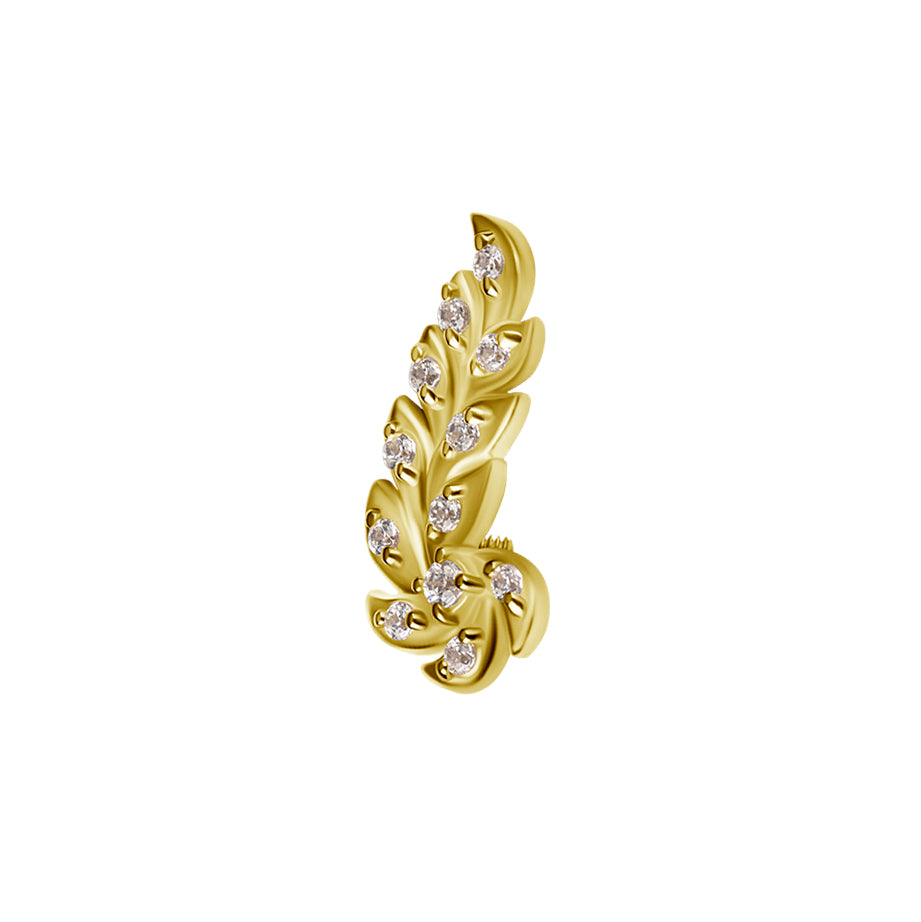18 Karat Gold Zirconia Fern - Right