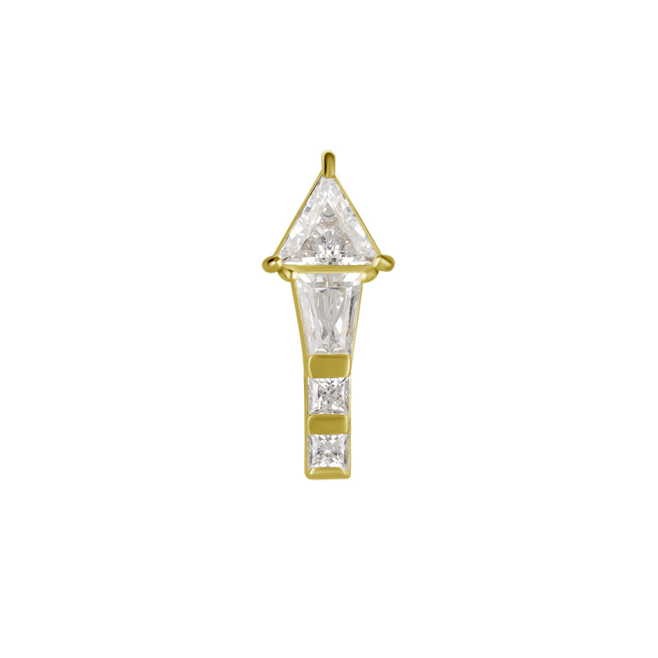 18 Karat Gold Zirconia Arrow