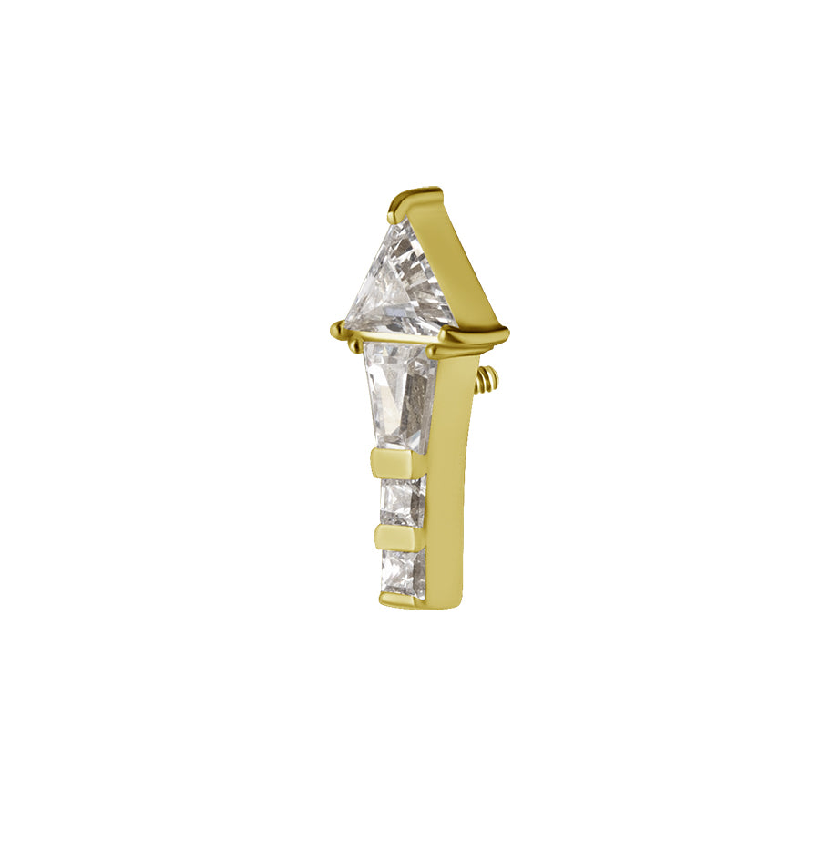 18 Karat Gold Zirconia Arrow