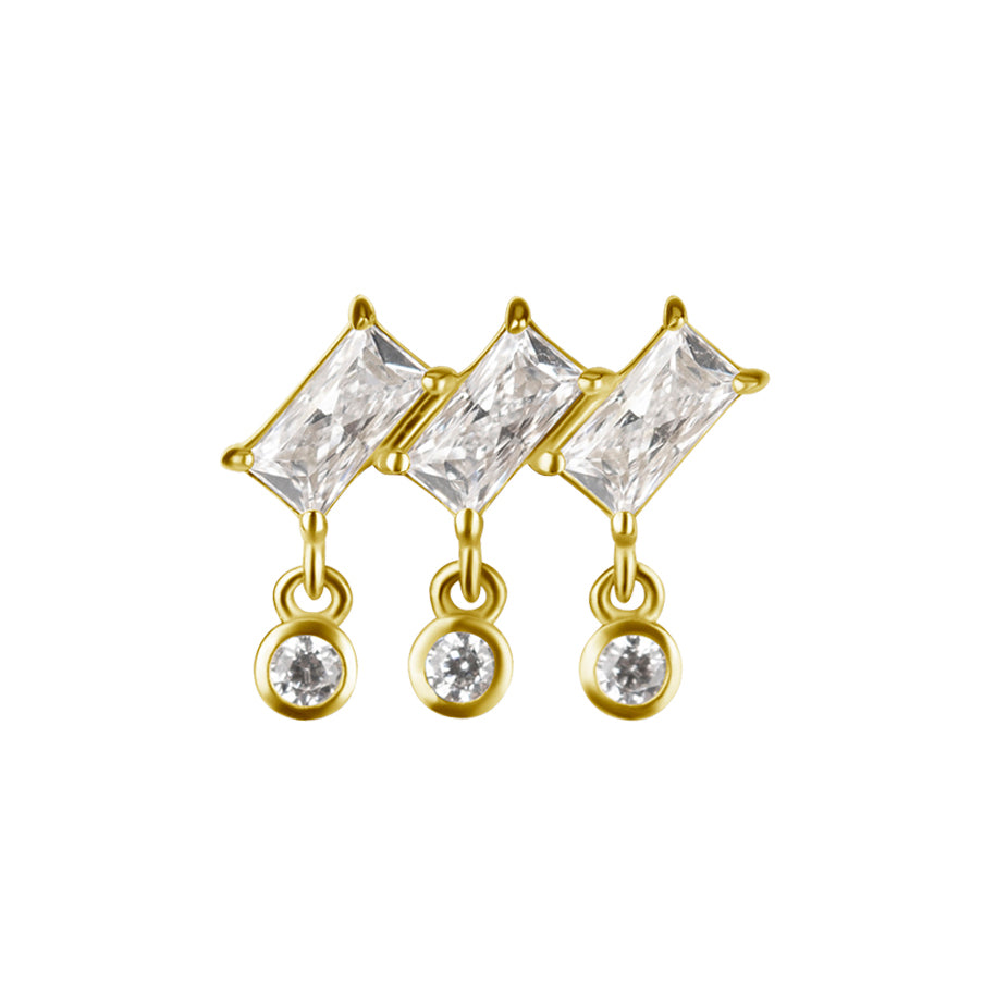 18 Karat Gold Zirconia Dangled Triplet