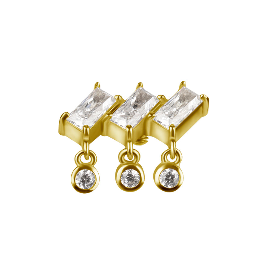 18 Karat Gold Zirconia Dangled Triplet