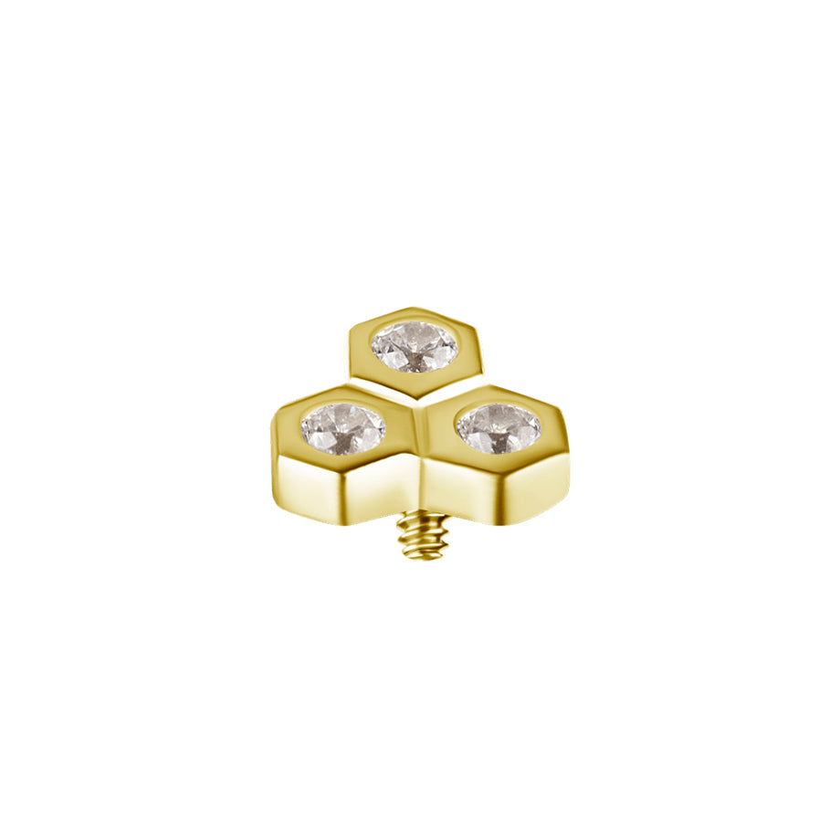 18 Karat Gold Zirconia Honeycomb