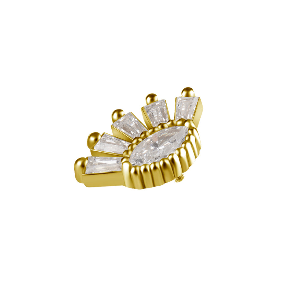 18 Karat Gold Zirconia Solar Eye