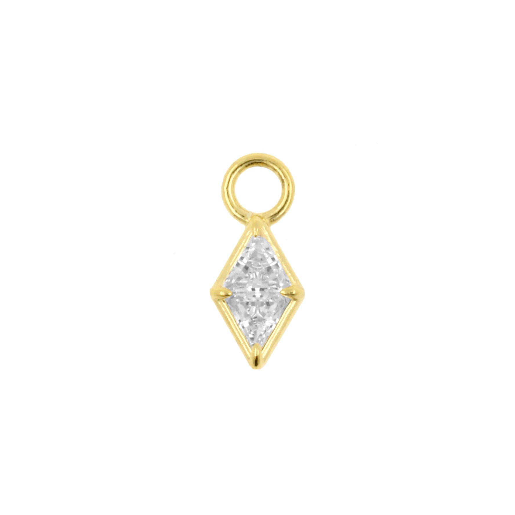 18 Karat Gold Click Ring Charm - Zirconia Diamond