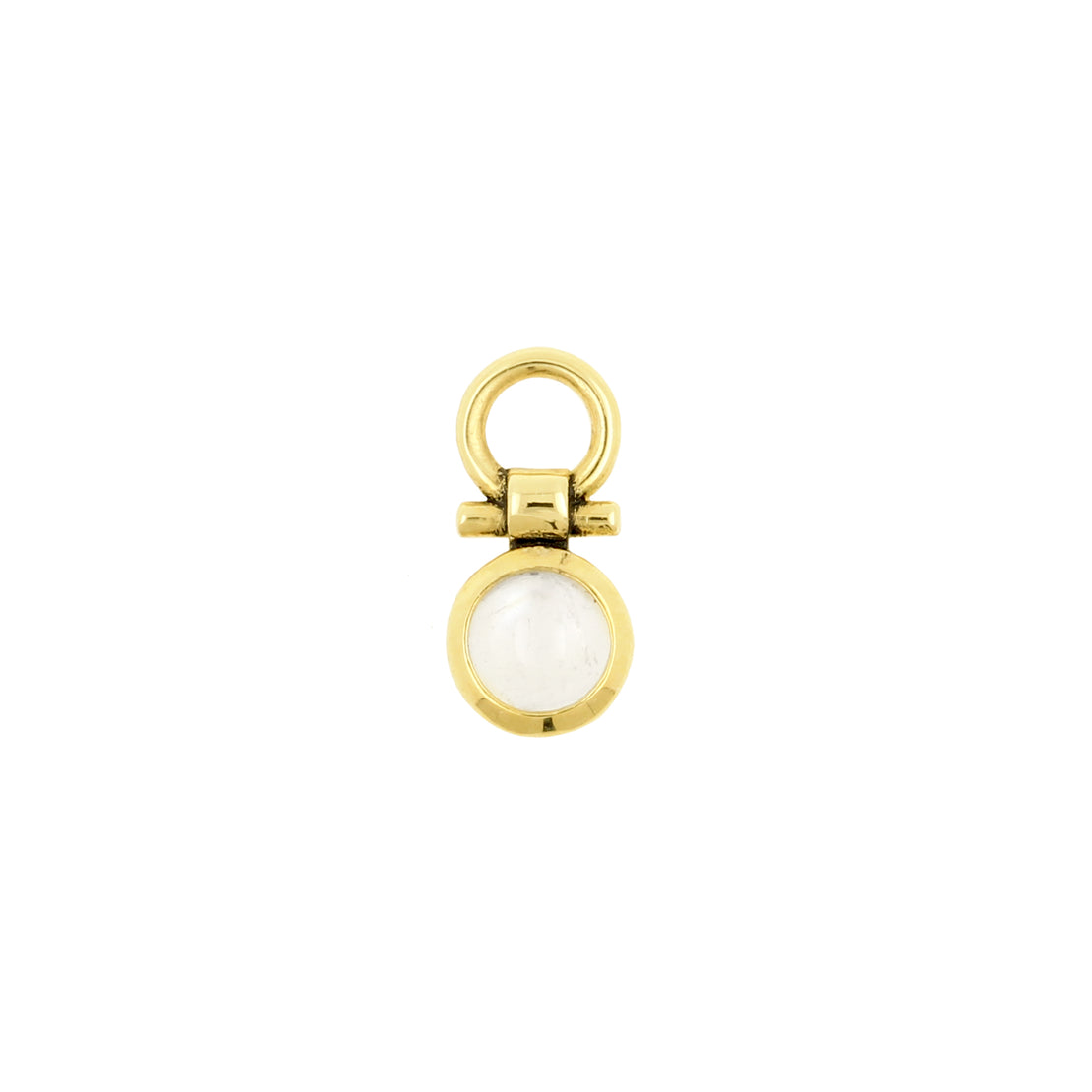 18 Karat Gold Click Ring Charm - Moonstone