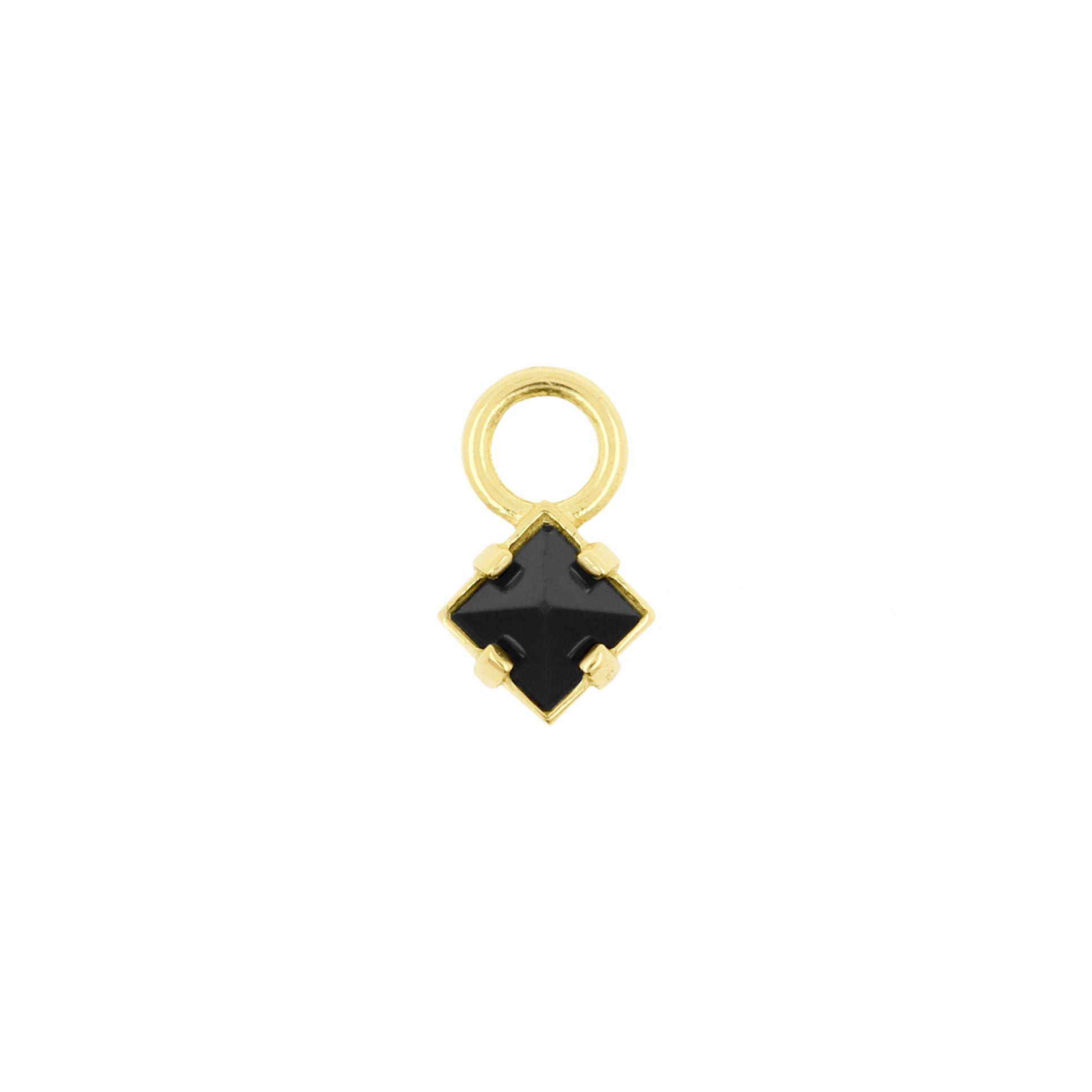 18 Karat Gold Click Ring Charm - Pyramid Nano Gem