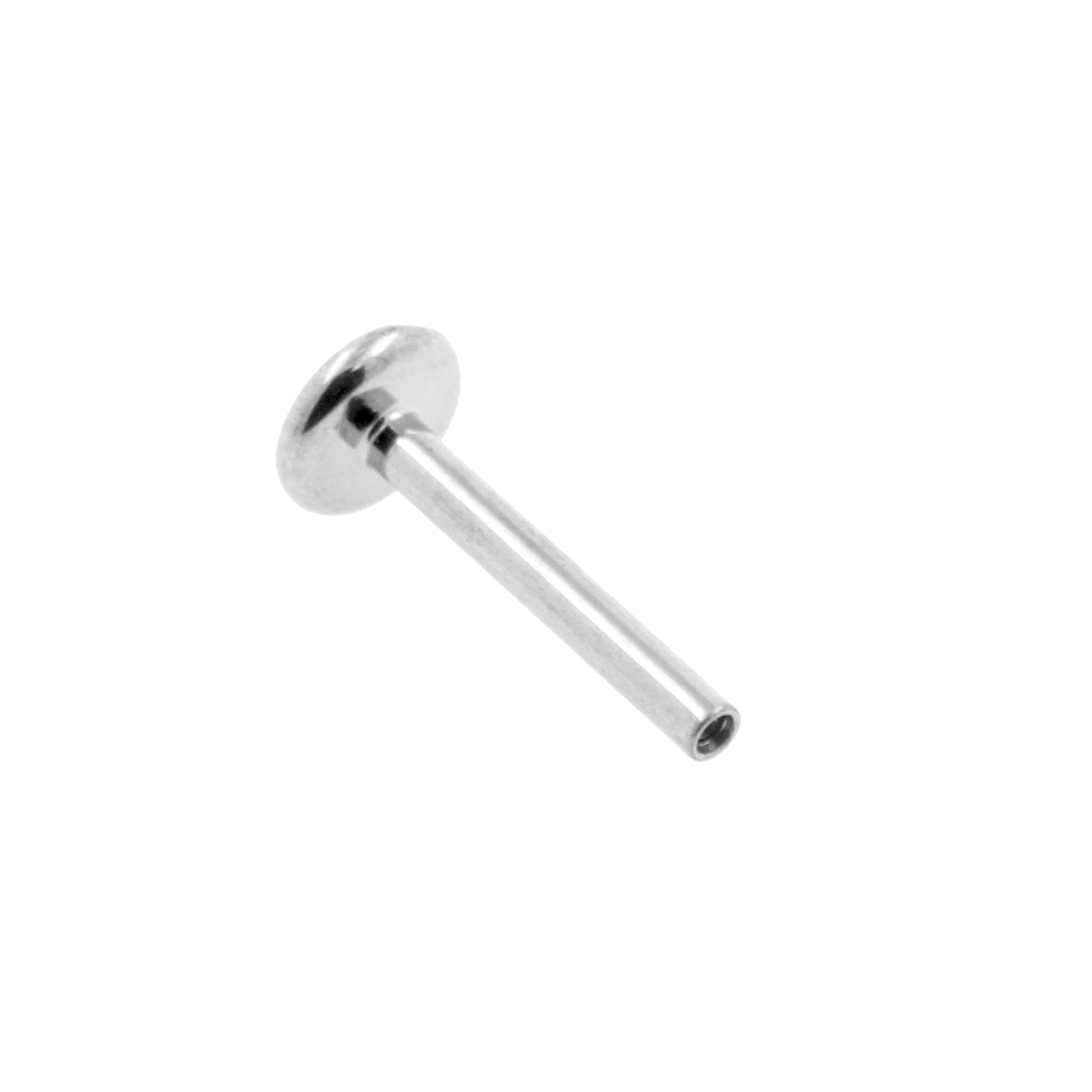 Titanium Labret Stud - 4 mm Disc Silver