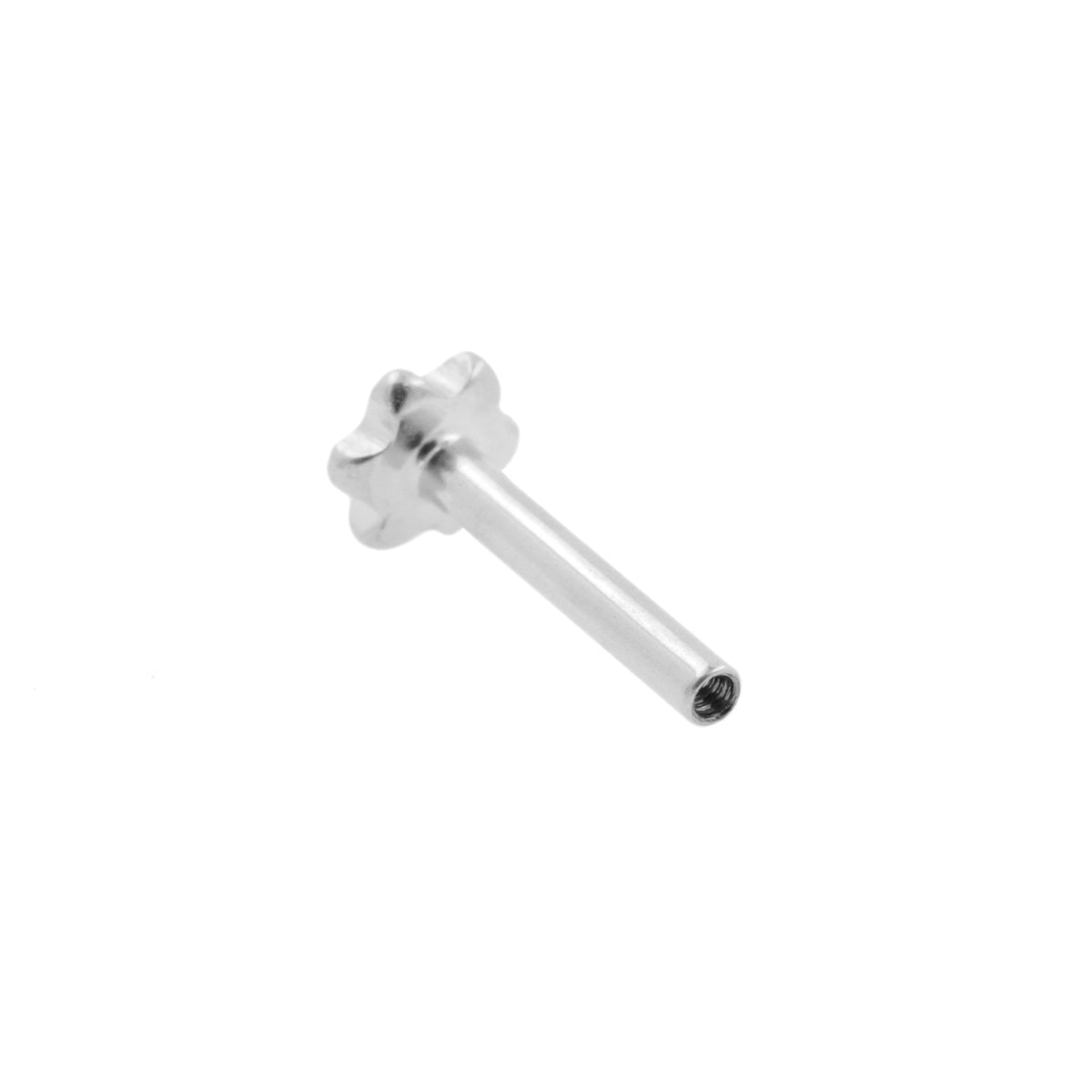 Titanium Flatback Stecker - Blütenform Silber