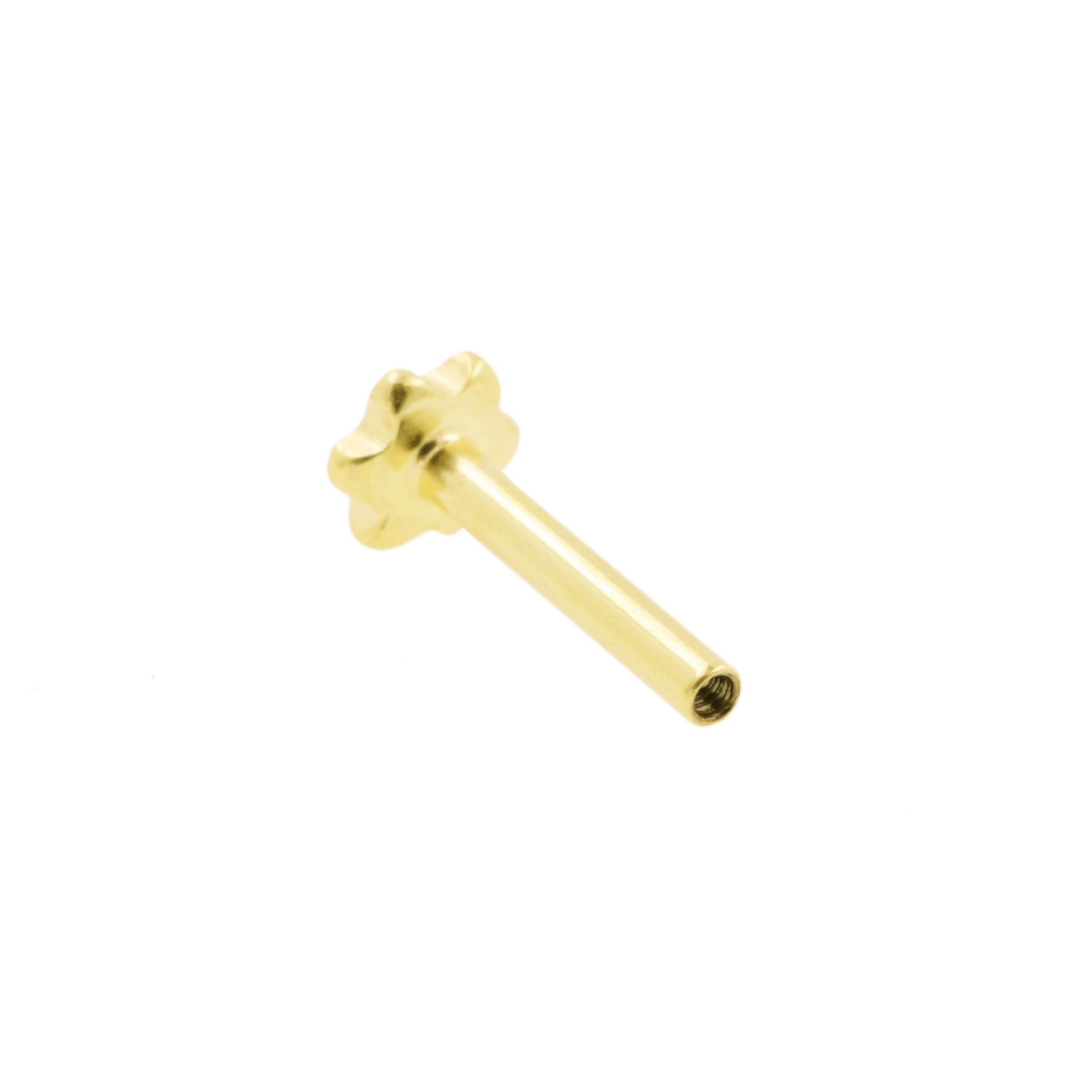 Titanium Flower Flatback Stud Gold
