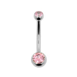 Titanium Banana With Zirconia Pink