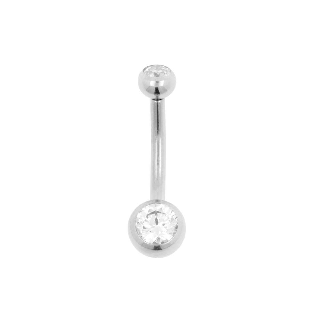 Titanium Banana Met Zirkonia Zilver