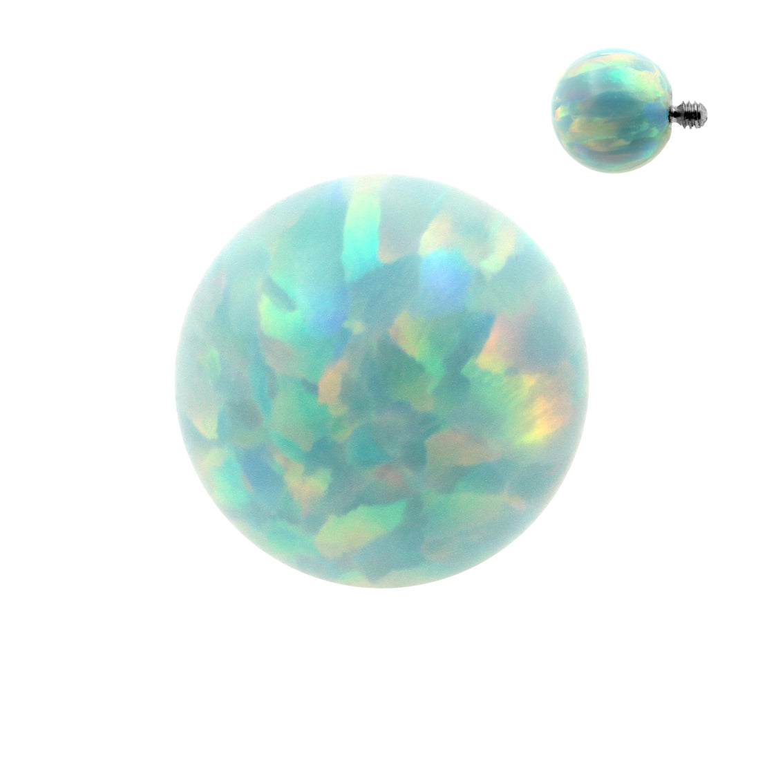 Synthetic Stone Opal Ball Light Green Opal