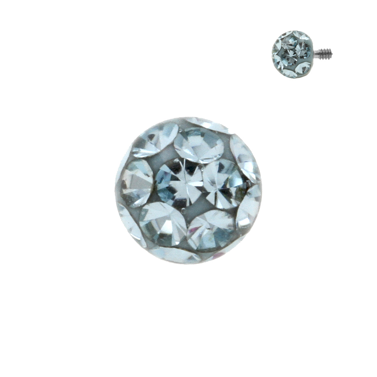 Titanium Multi-Jewelled Ball Aquamarine
