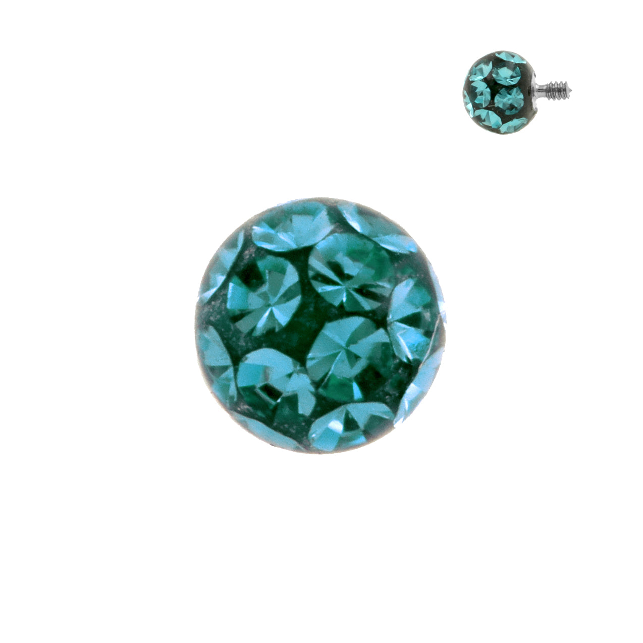 Titanium Multi-Jewelled Ball Blue Zircon