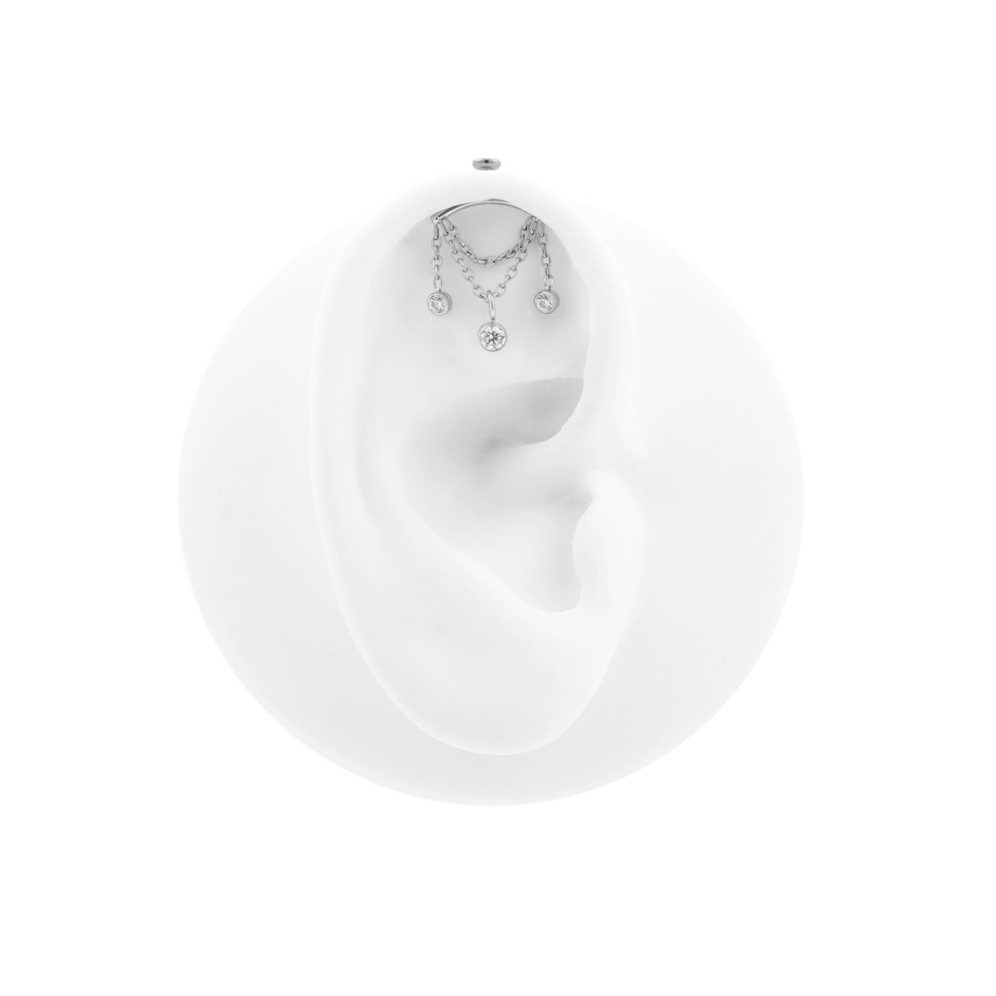 Titanium Vertical Helix Curve With Zirconia Silver