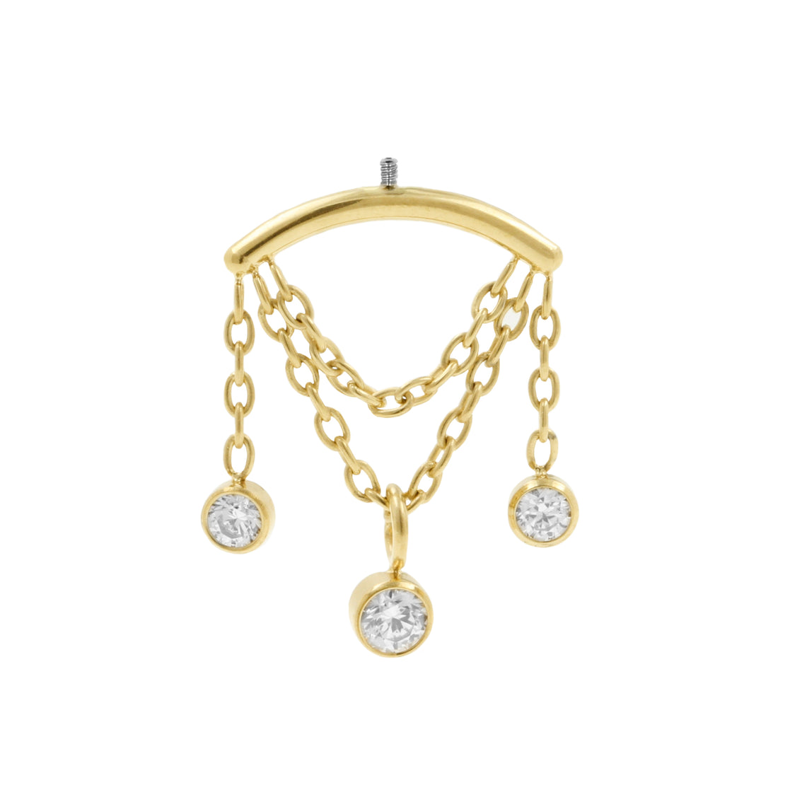 Titanium Vertical Helix Curve With Zirconia Gold