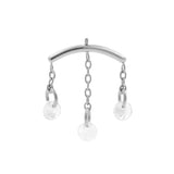 Titanium Vertical Helix Curve With Zirconia Silver