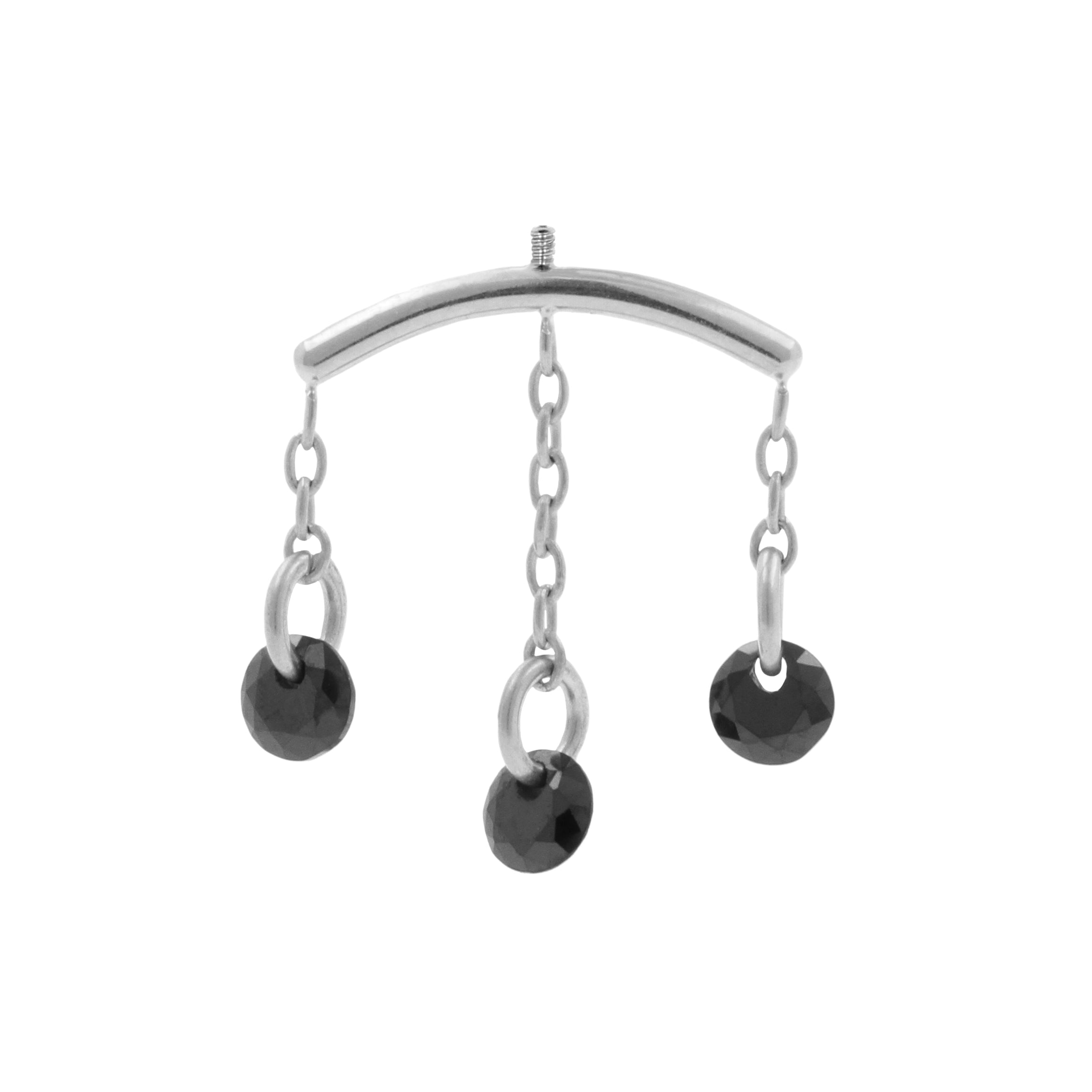 Titanium Vertical Helix Curve With Zirconia Silver