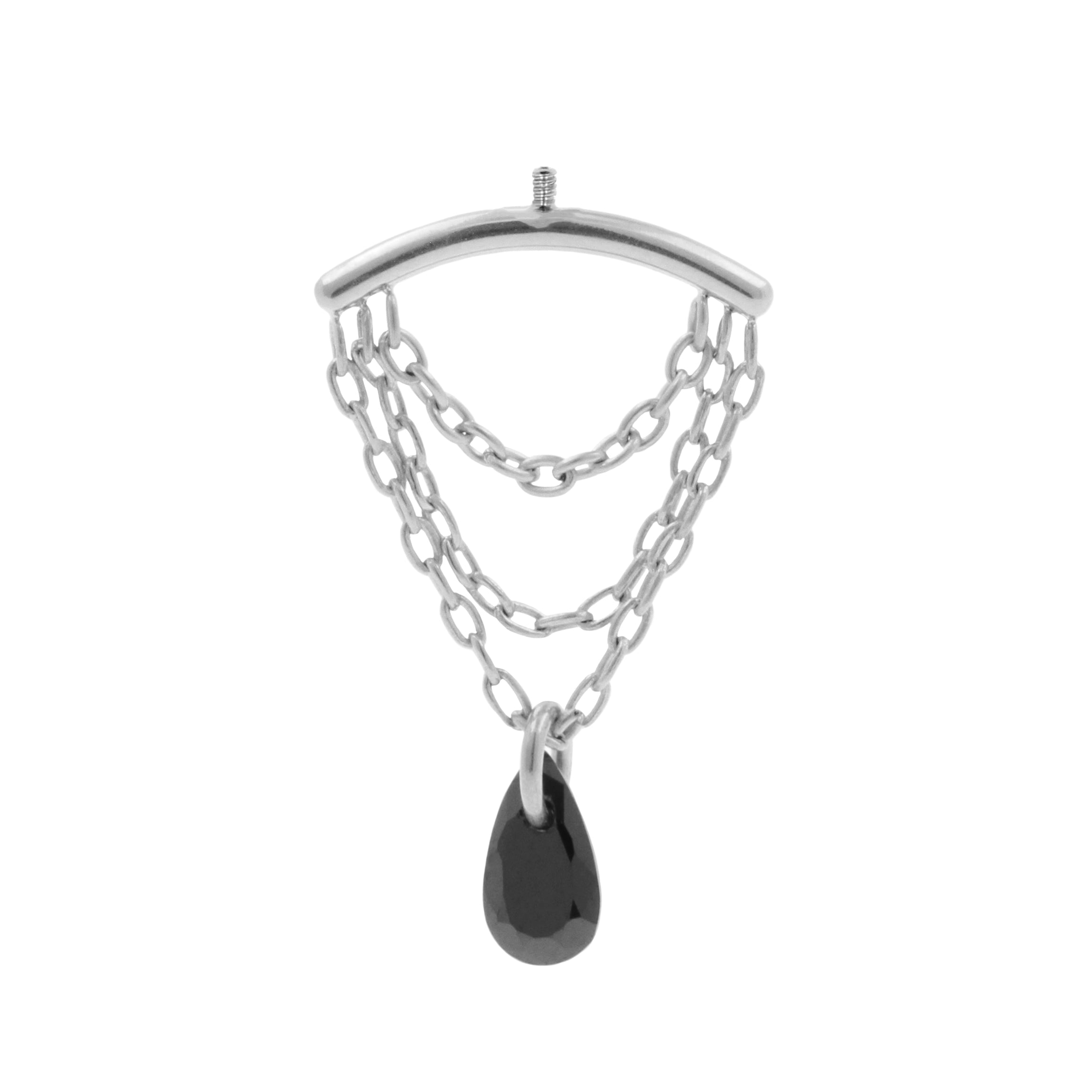 Titanium Vertical Helix Curve With Zirconia Silver