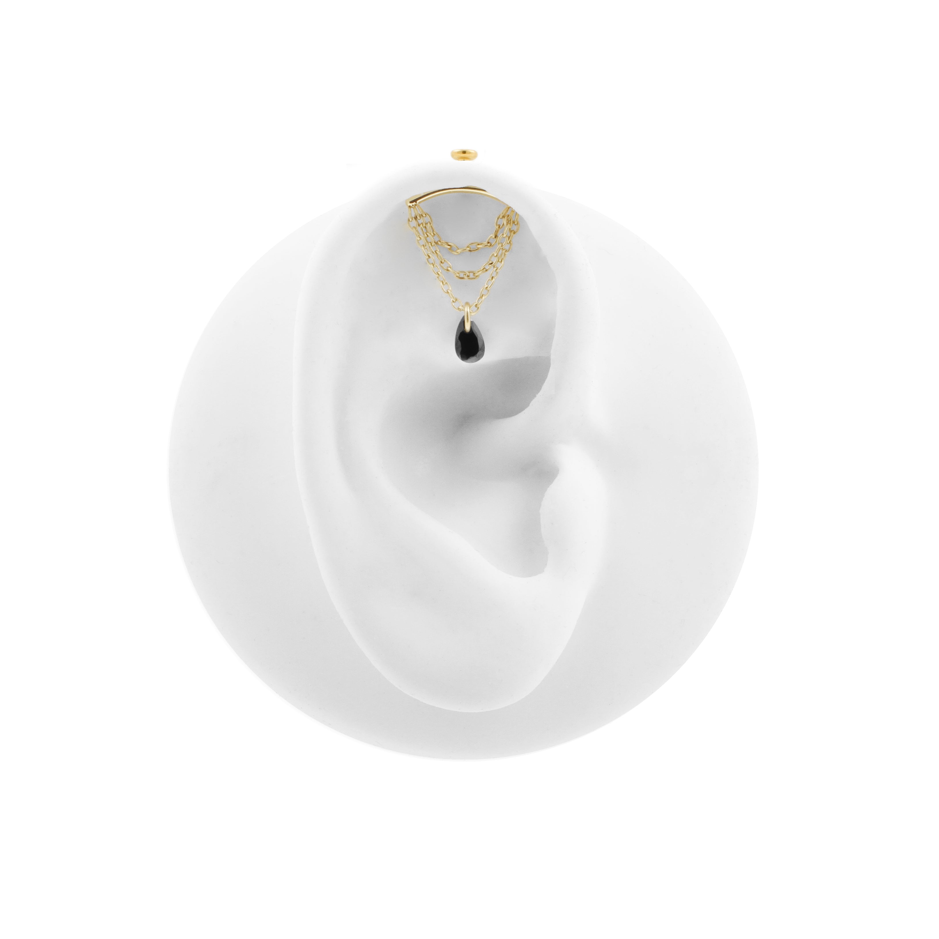 Titanium Vertical Helix Curve With Zirconia Gold