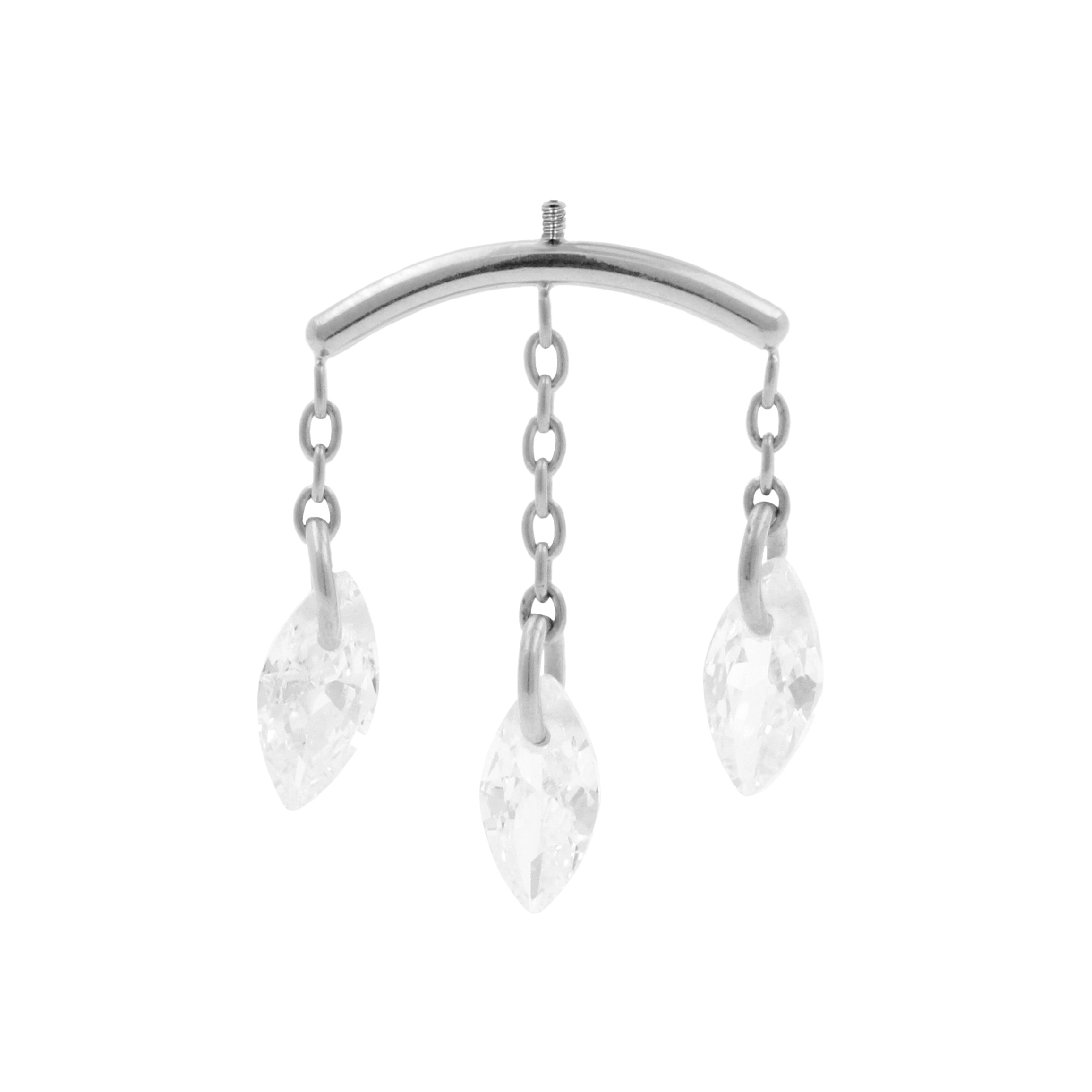 Titanium Vertical Helix Curve With Zirconia Silver