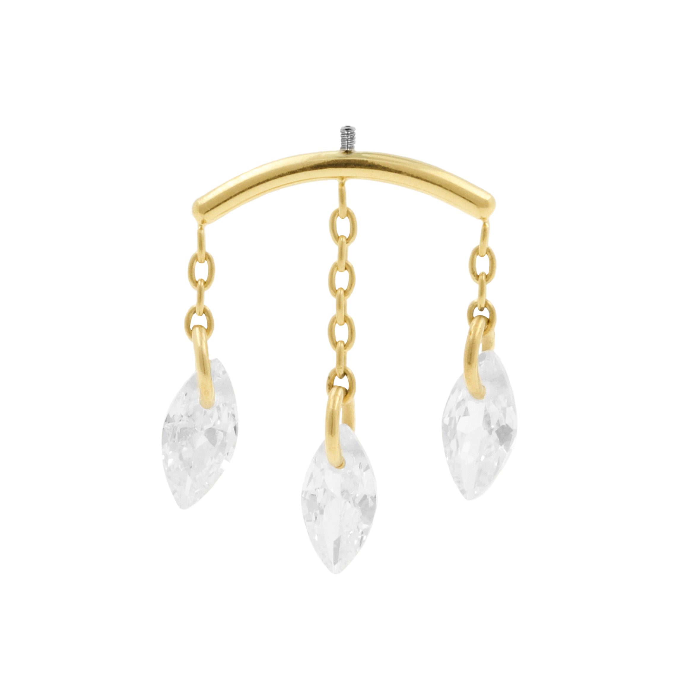 Titanium Vertical Helix Curve With Zirconia Gold