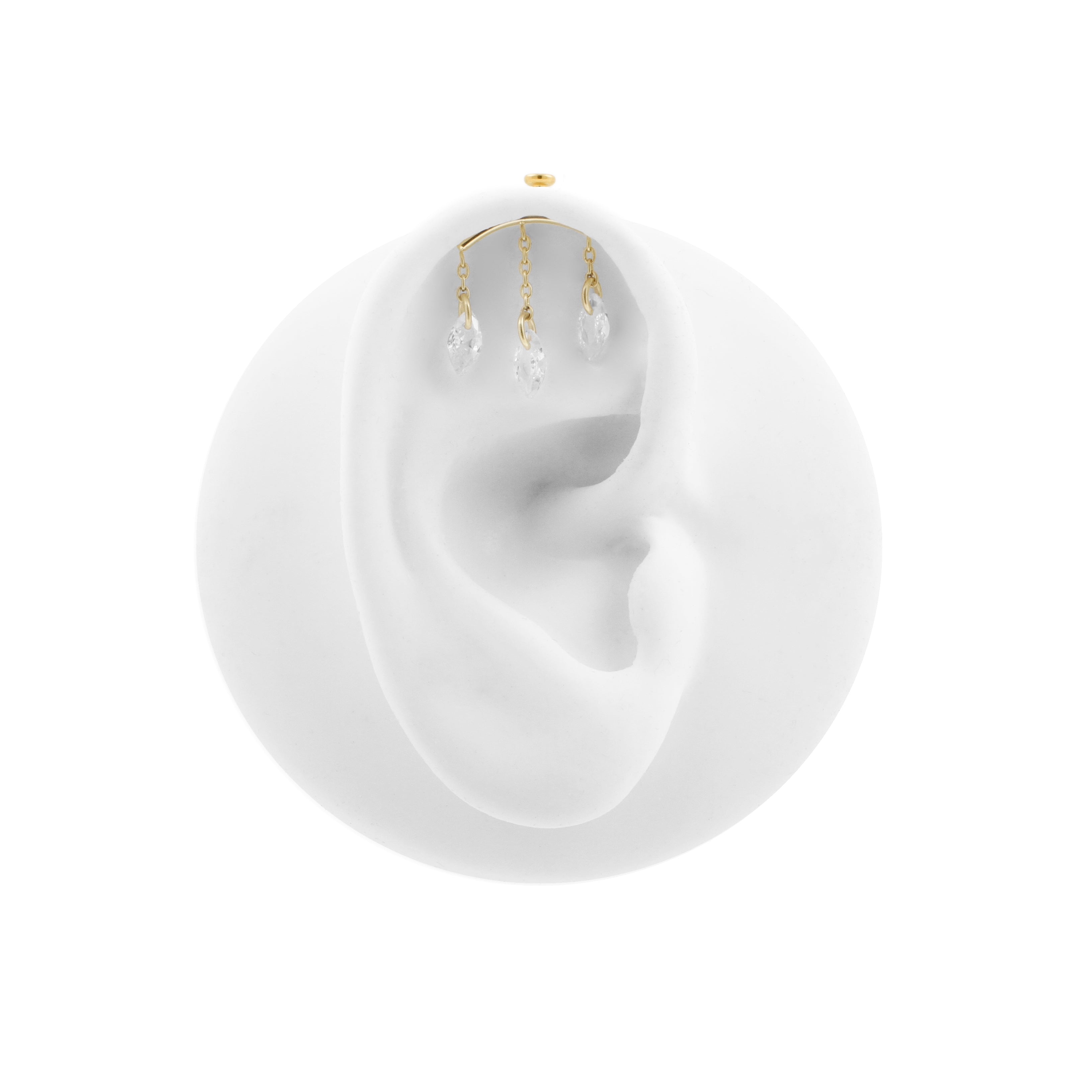 Titanium Vertical Helix Curve With Zirconia Gold