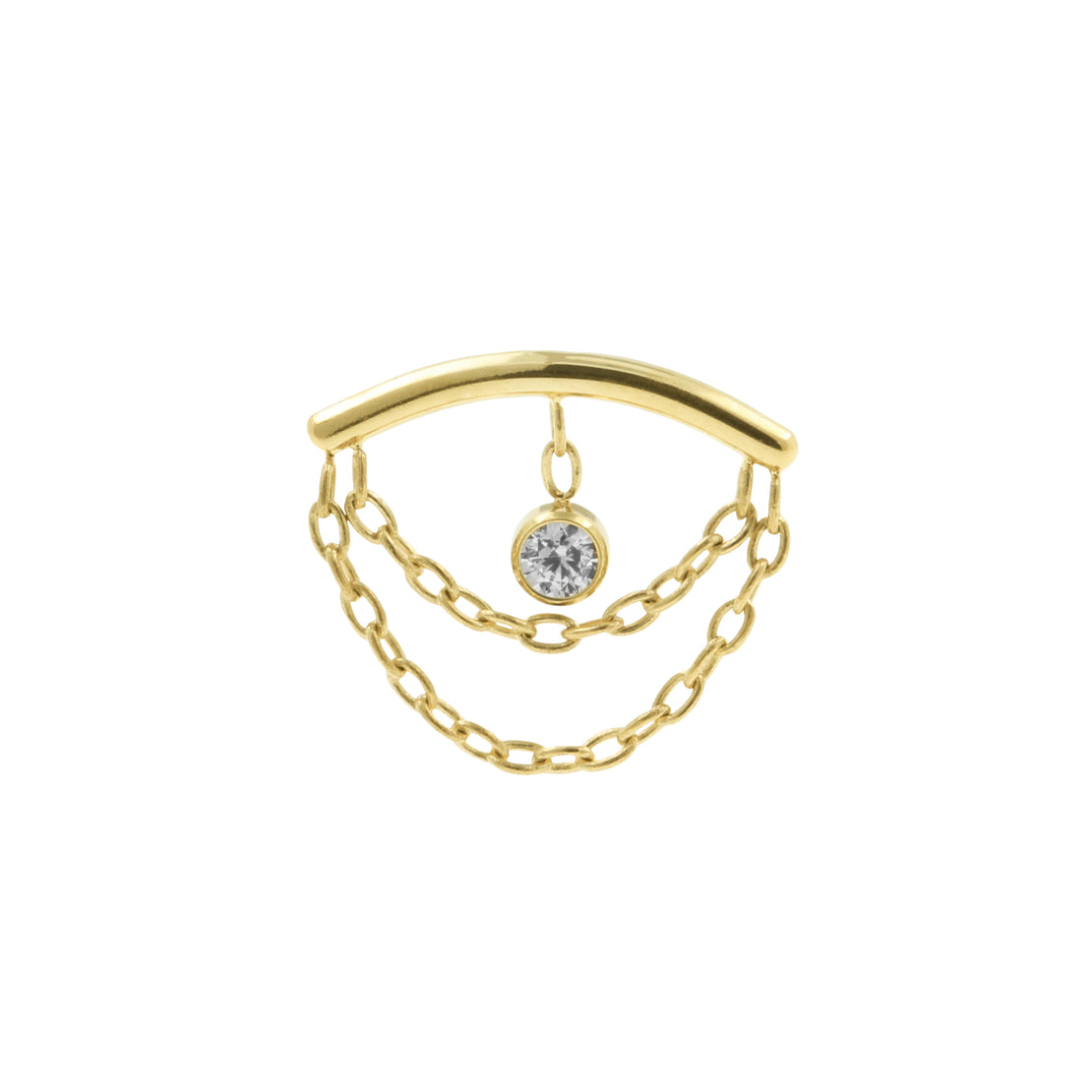 Titanium Hidden Helix Curve With Zirconia Gold