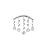 Titanium Hidden Helix Curve With Zirconia Silver