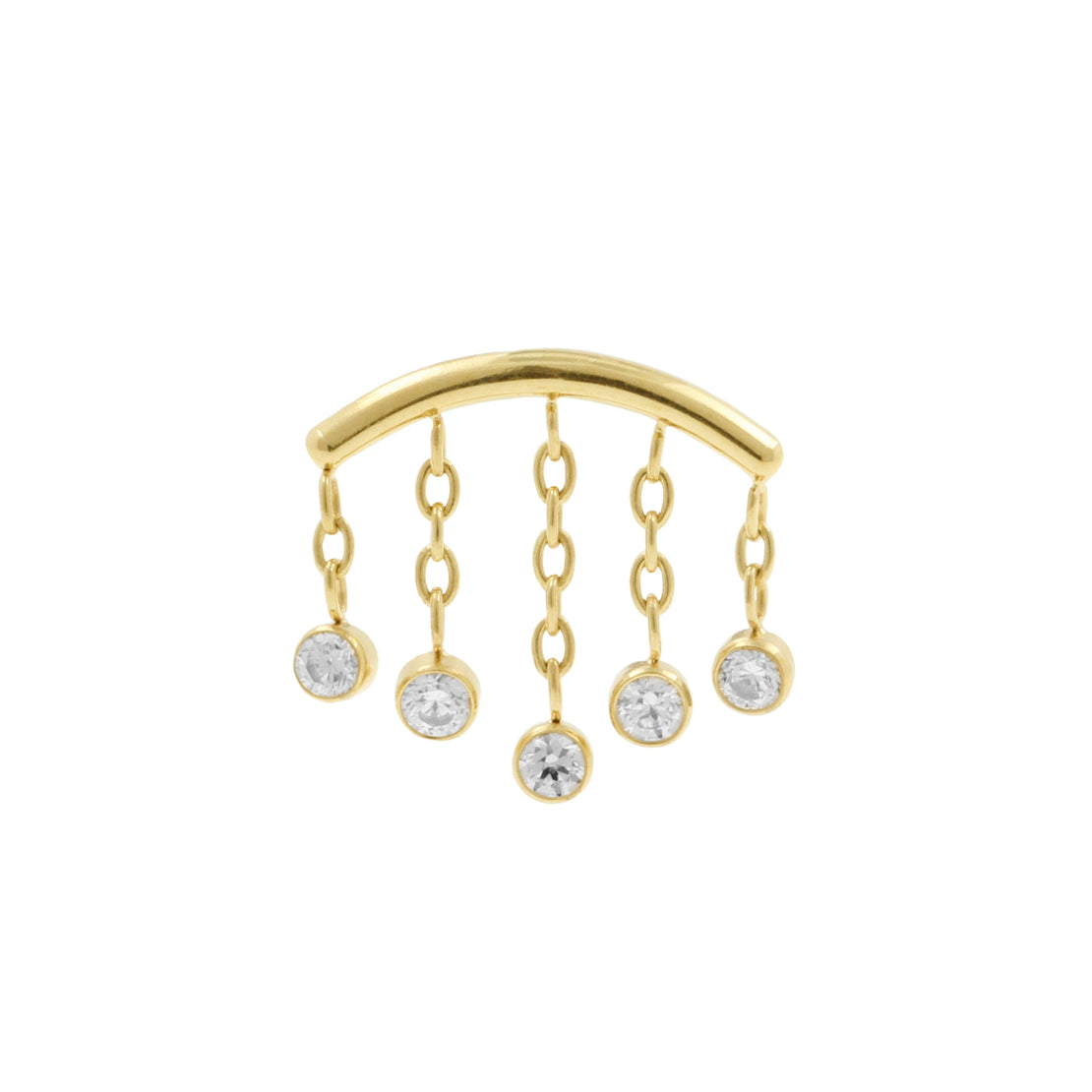 Titanium Hidden Helix Curve With Zirconia Gold