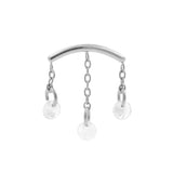 Titanium Hidden Helix Curve With Zirconia Silver