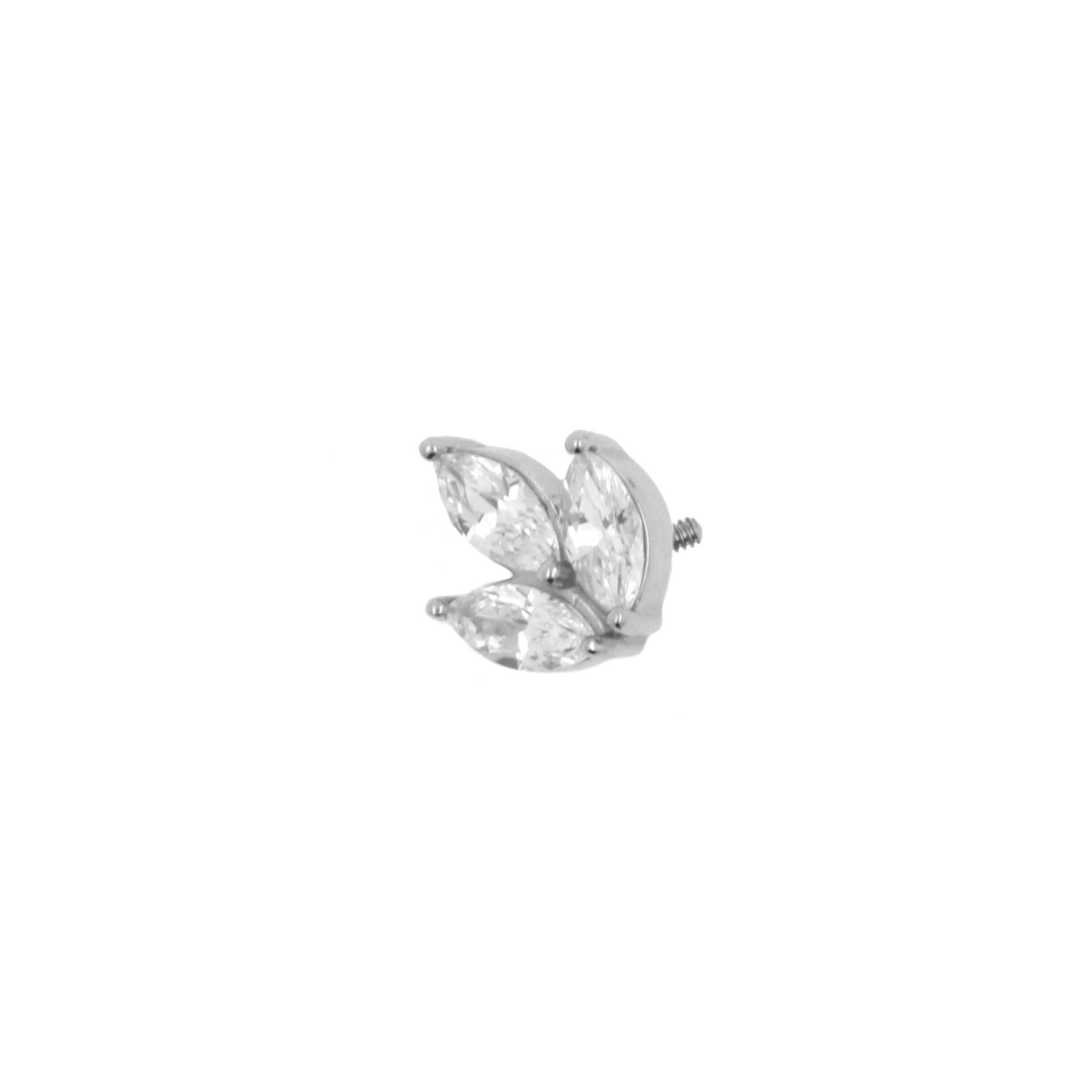 Surgical Steel Marquise Zirconia Cluster Silver