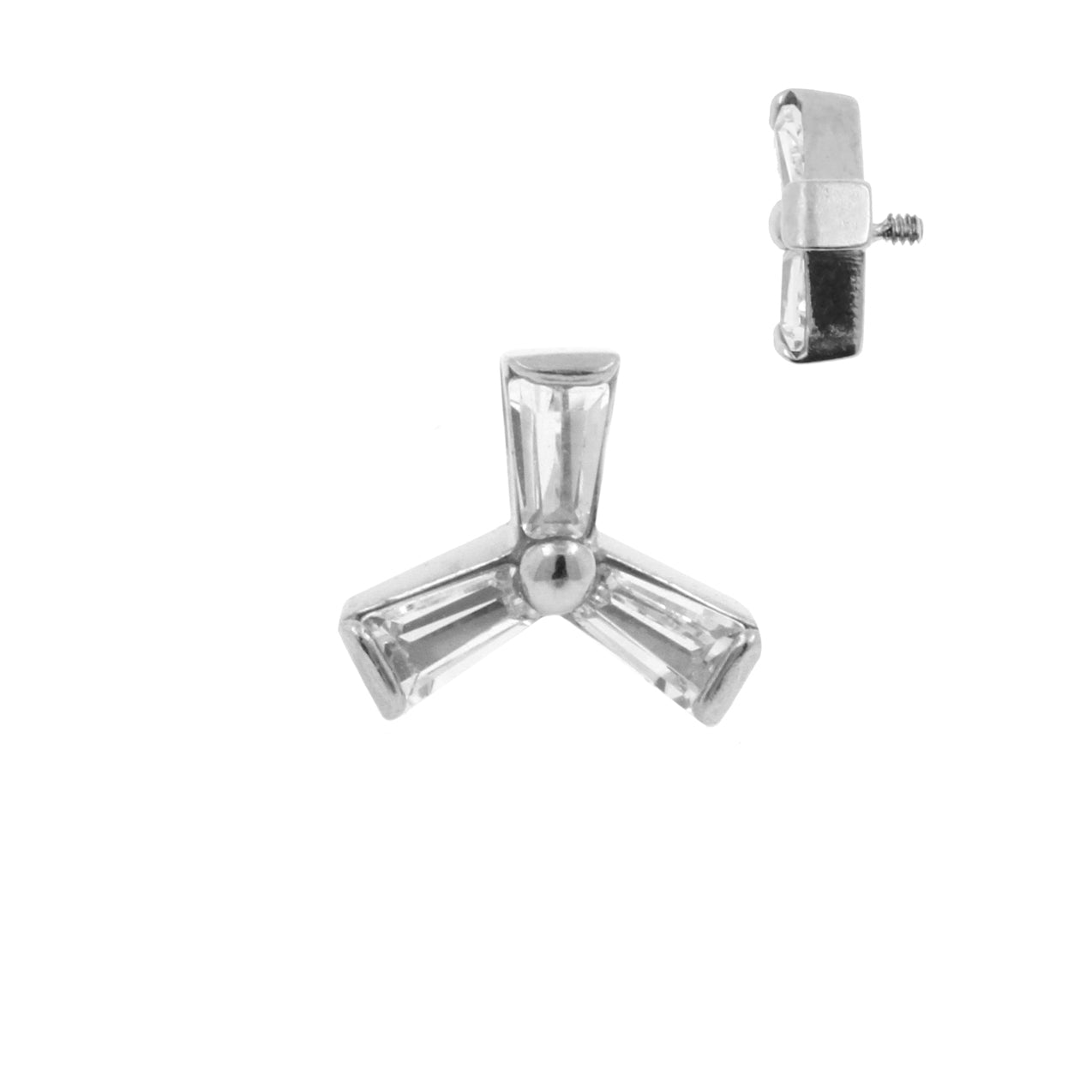 Surgical Steel Windmill Zirconia Attachment Silver