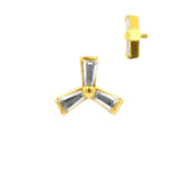 Surgical Steel Windmill Zirconia Attachment Gold