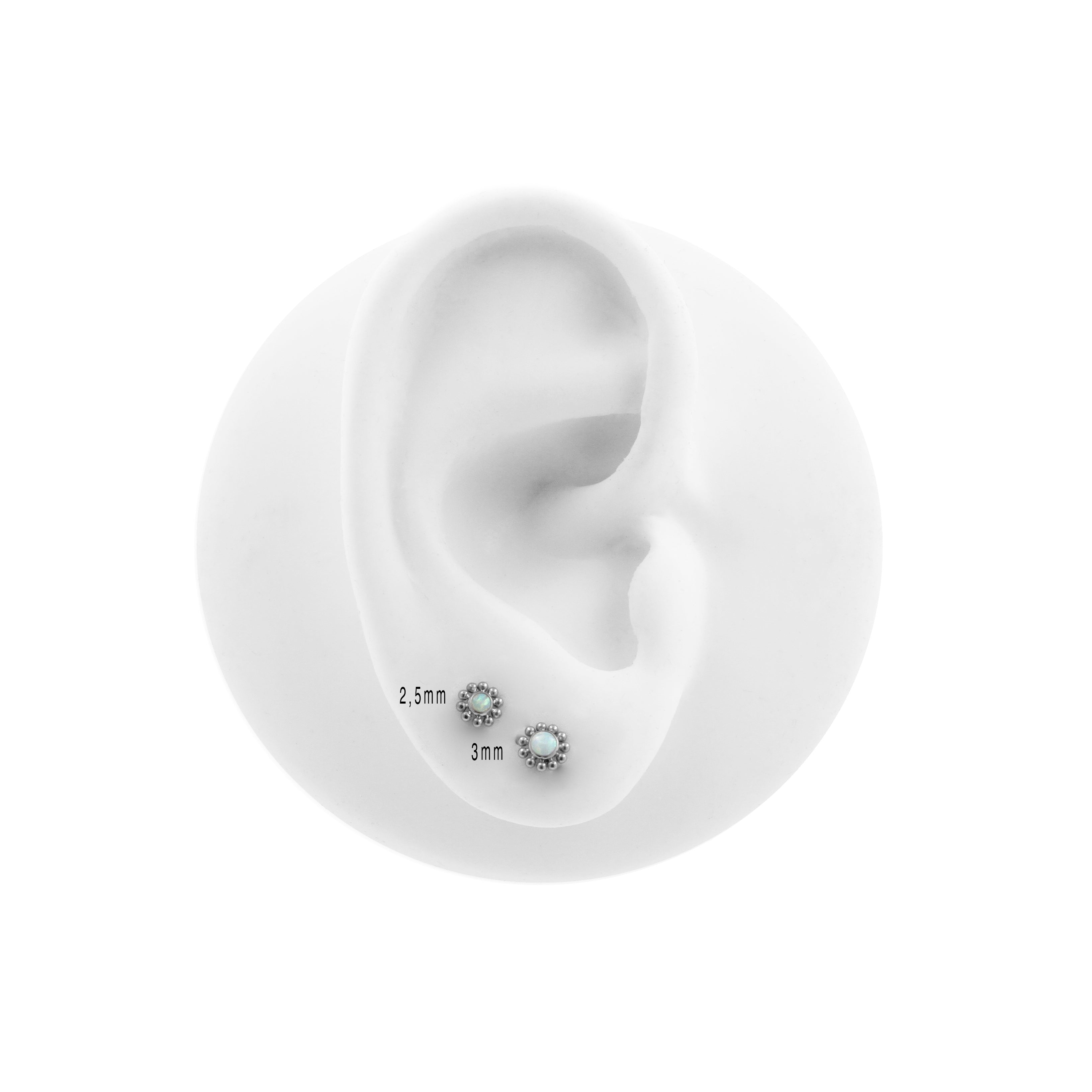 Titanium Opal Cluster Silver