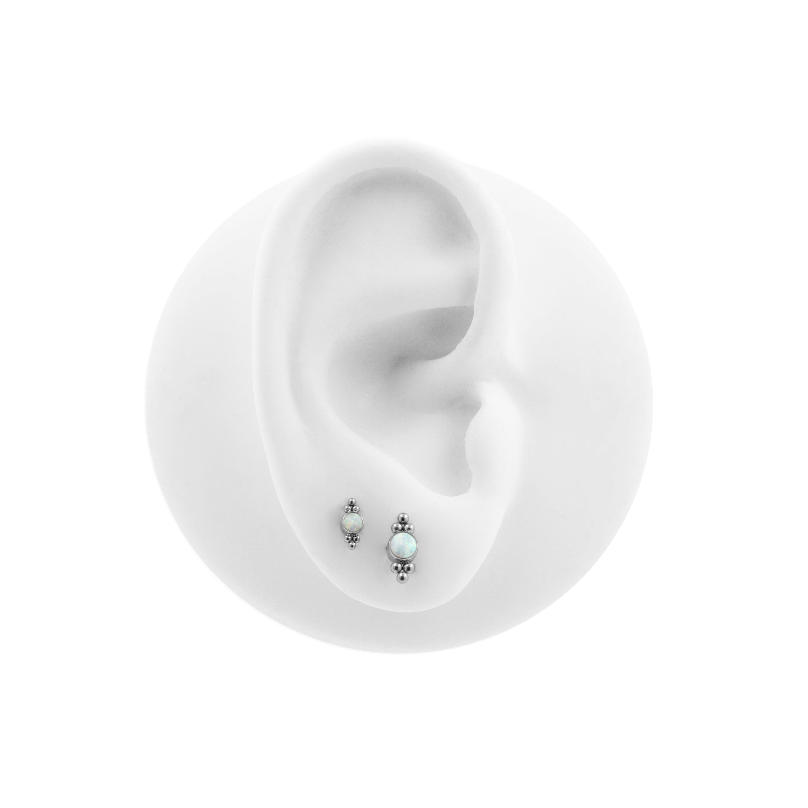 Titanium Opal Cluster Silver