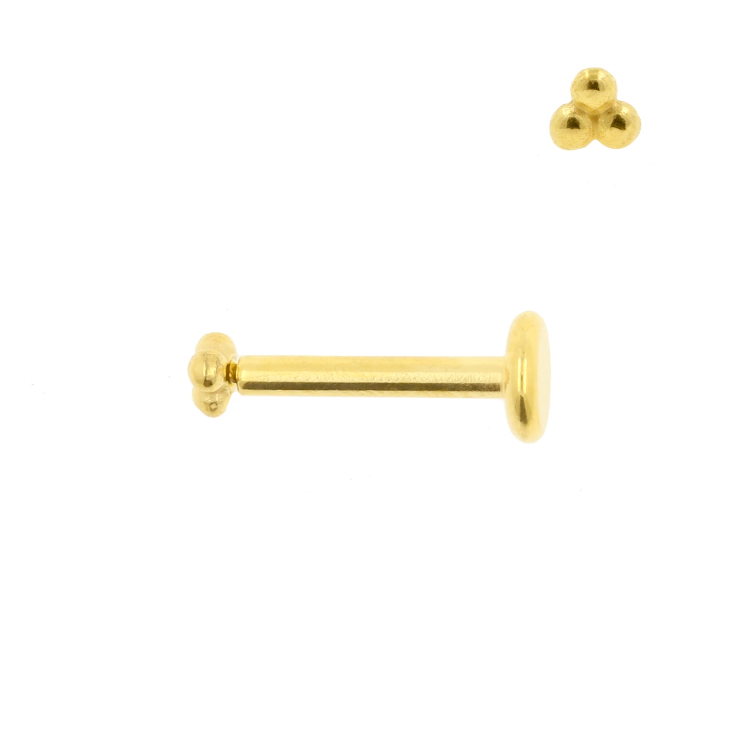 Surgical Steel Labret Stud - Triple Dots 2,5mm Gold