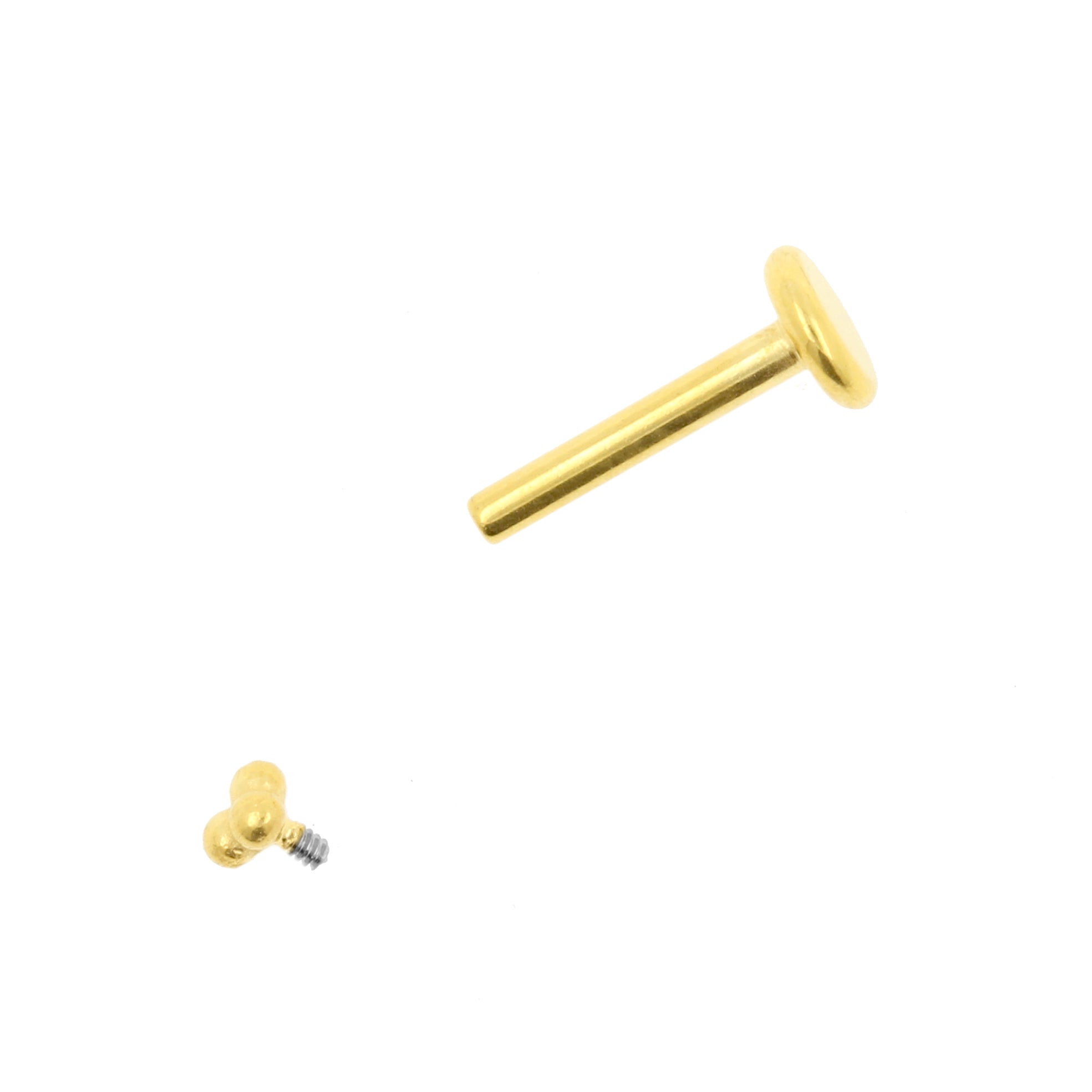 Surgical Steel Labret Stud - Triple Dots 2,5mm Gold