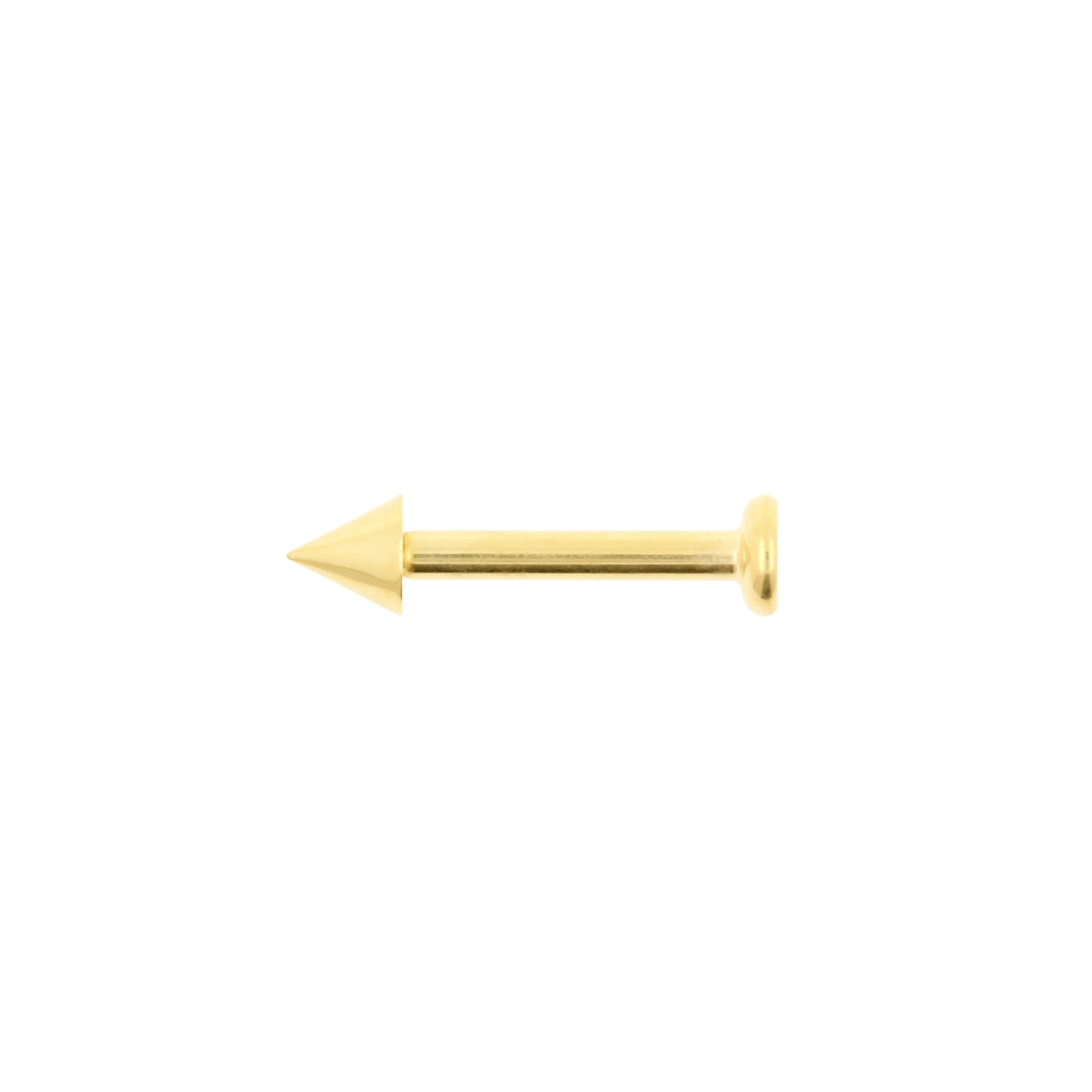 Titanium Flatback Stud With Spike Gold