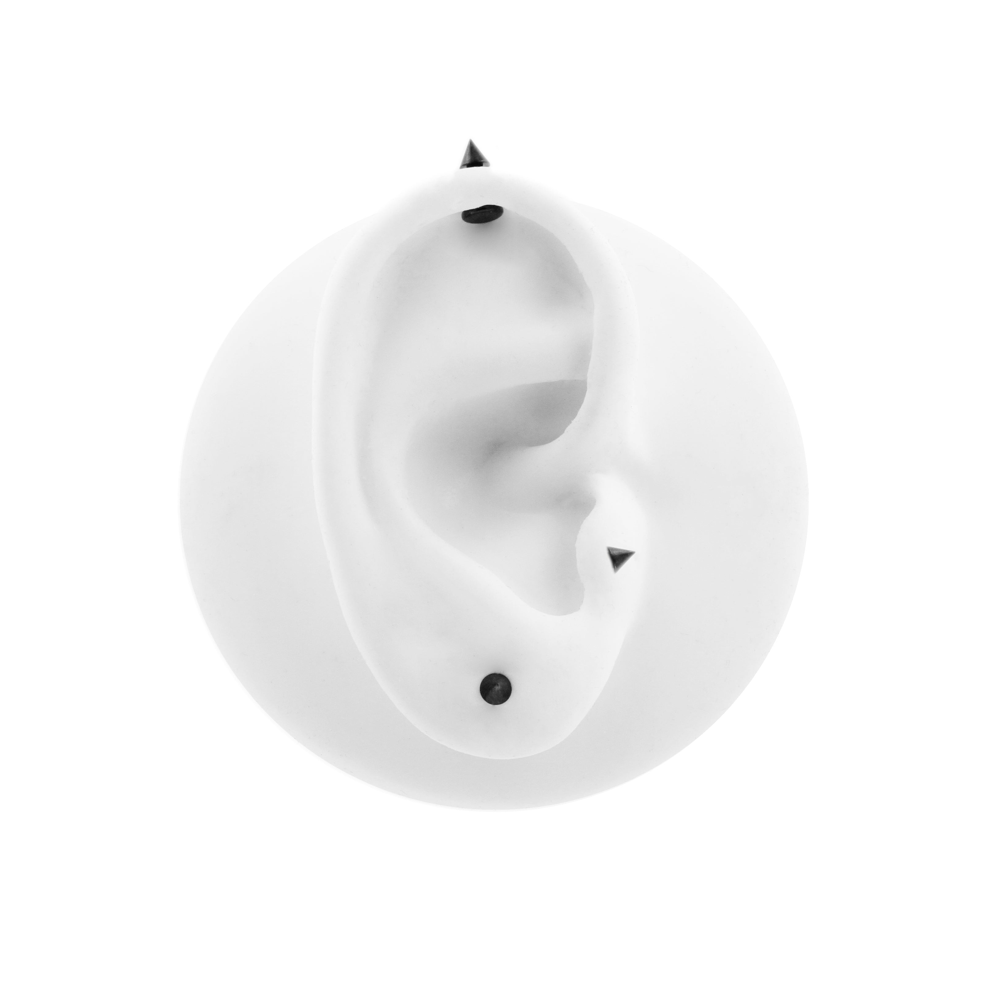 Titanium Flatback Stud With Spike Black