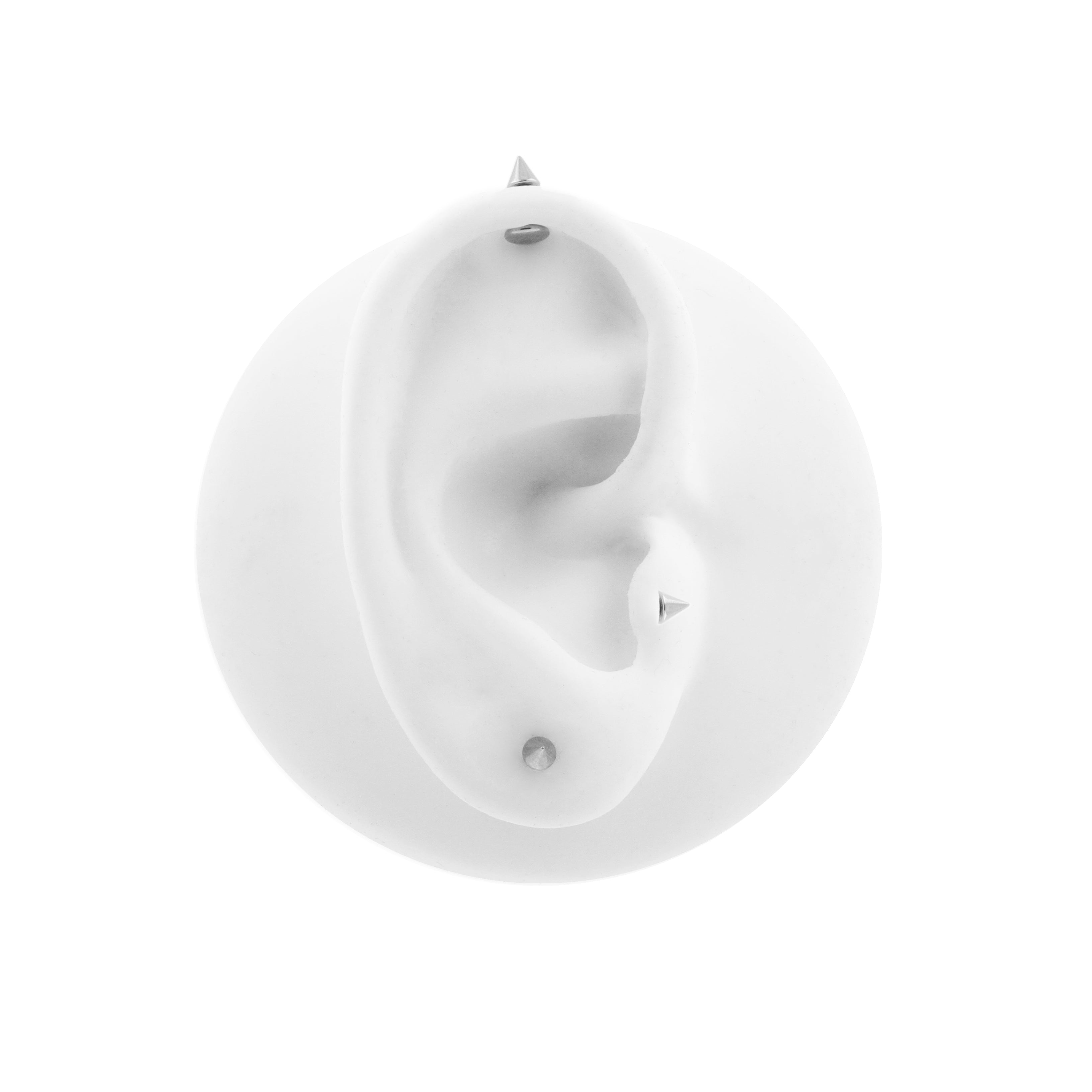 Titanium Flatback Stud With Spike Silver