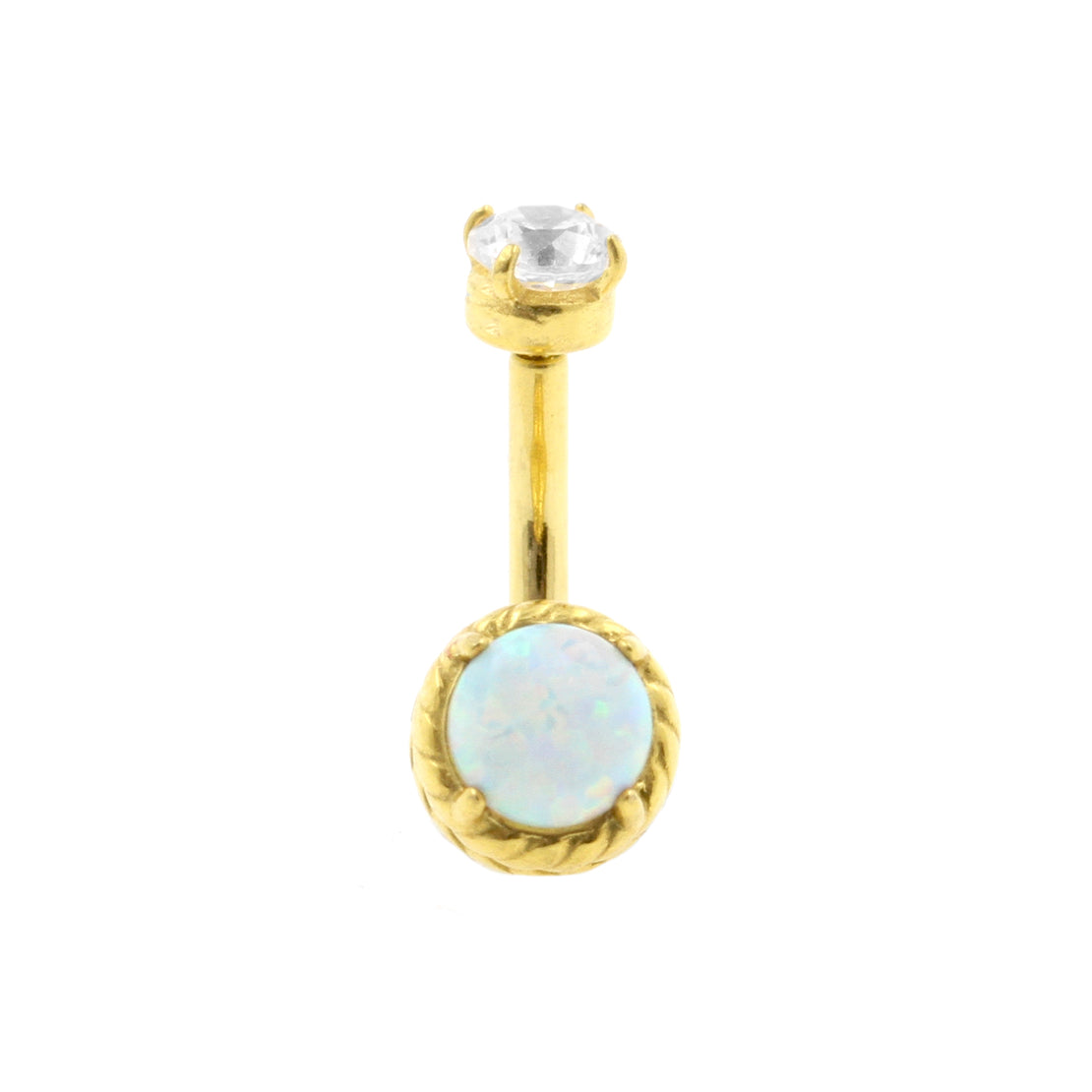 Surgical Steel Opal Zirconia - Rook Piercing White Opal