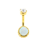 Surgical Steel Opal Zirconia - Rook Piercing White Opal