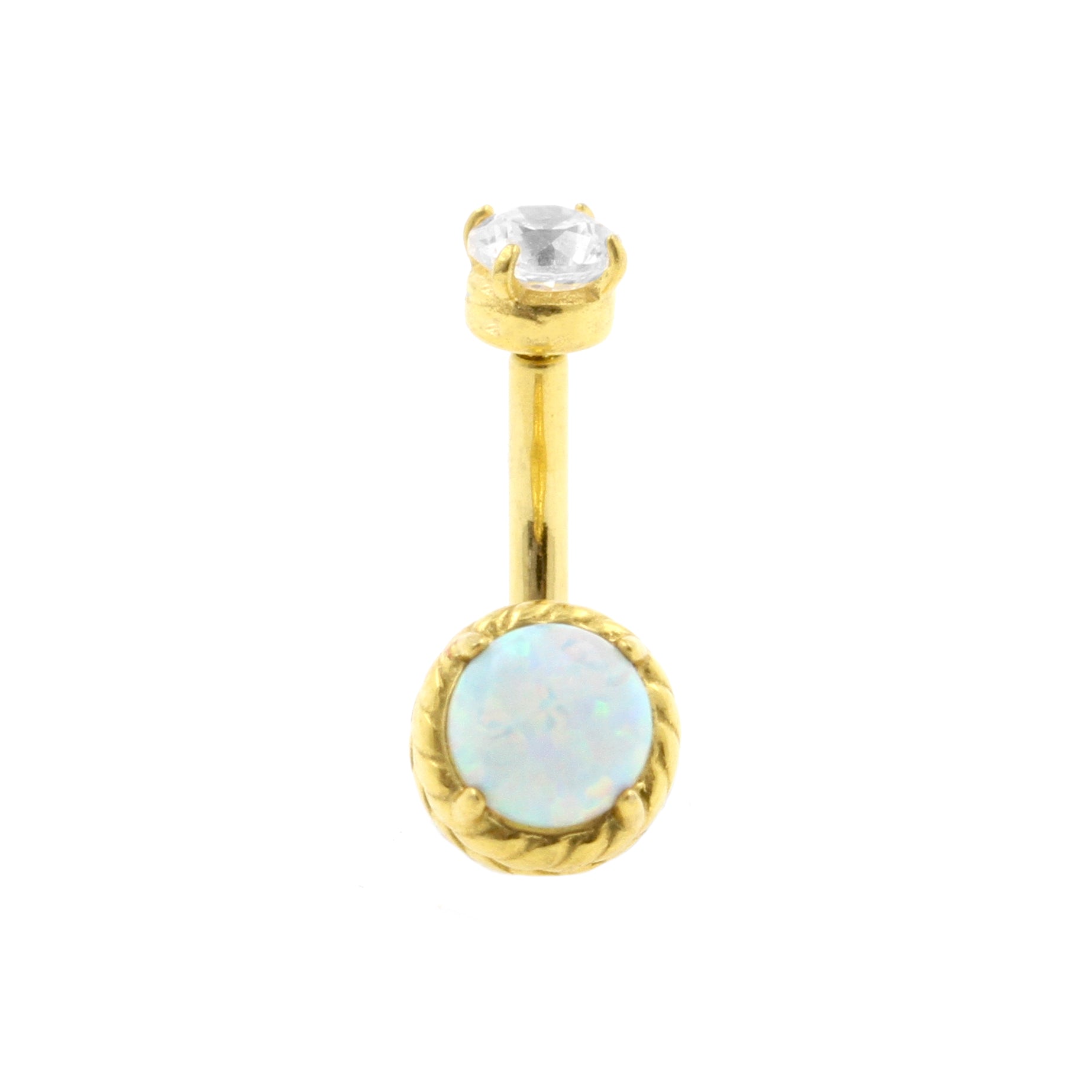 Surgical Steel Opal Zirconia - Rook Piercing White Opal