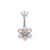 Surgical Steel Opal Zirconia Flower - Rook Piercing Pink Opal