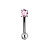 Titanium Zirconia Rook Piercing Silver