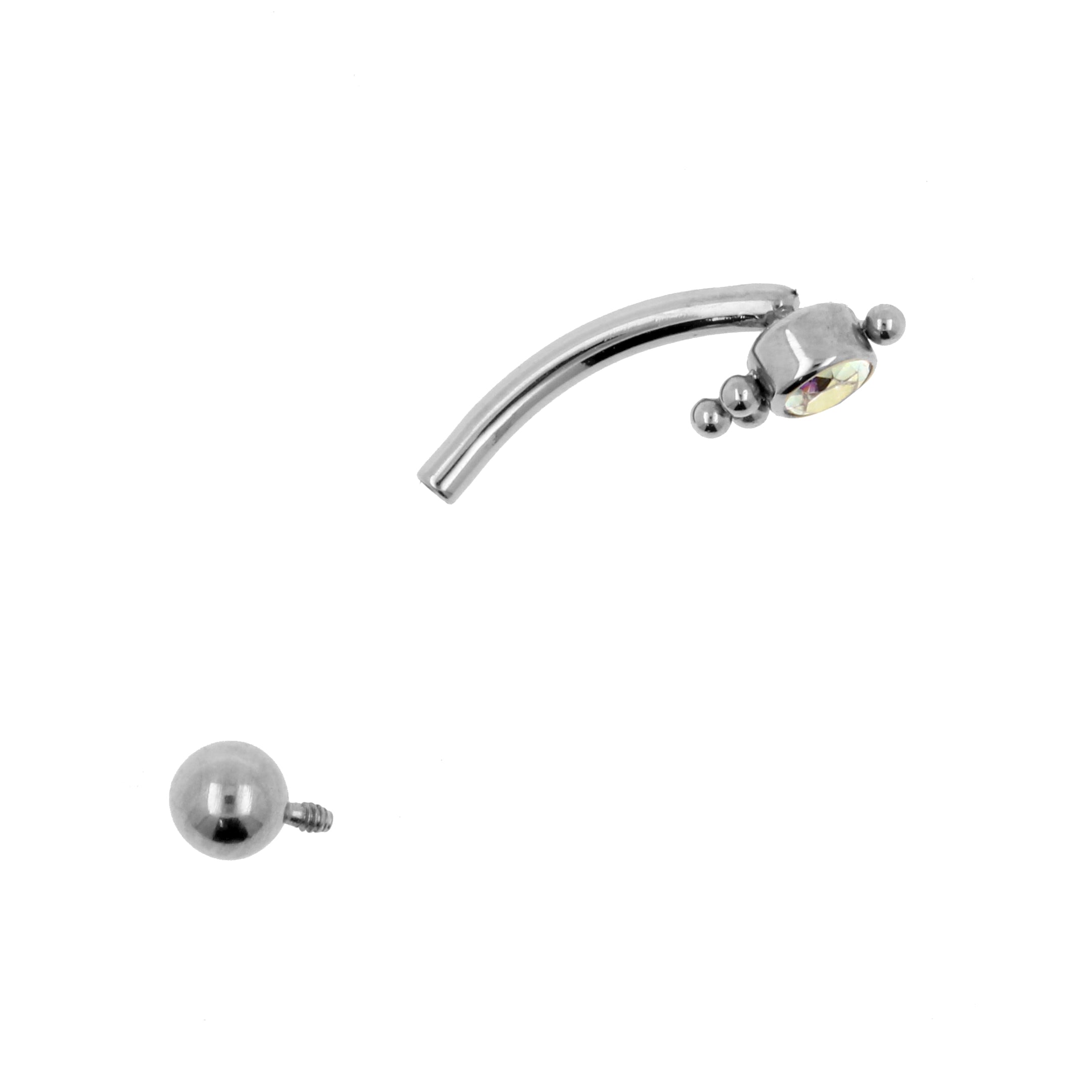 Titanium Zircona Cluster Rook Piercing Crystal AB