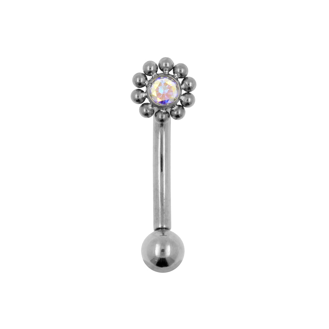 Titanium Zircona Cluster Rook Piercing Crystal AB
